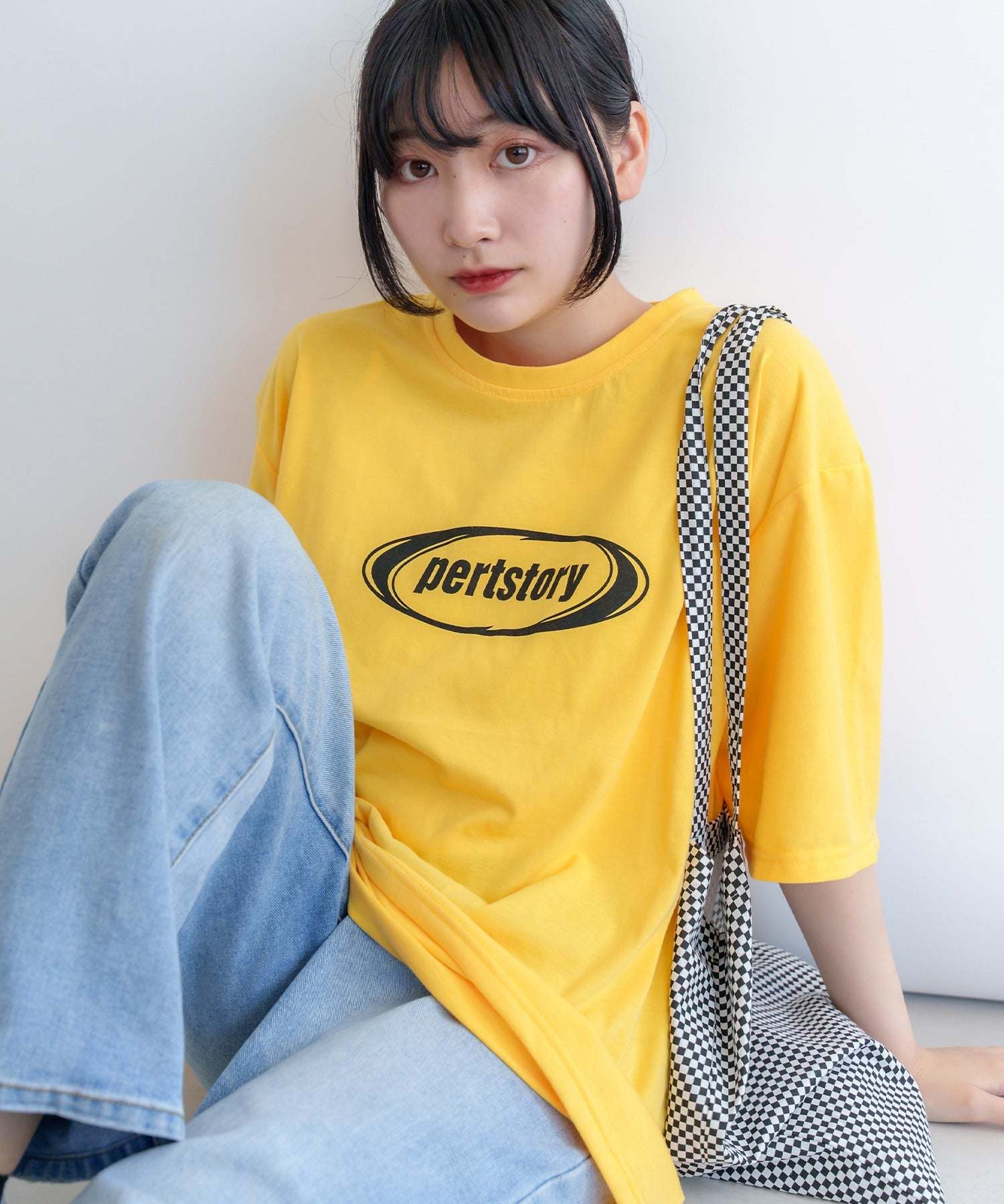デバイス DEVICE ストリート風 ルーズスタイル 半袖Tシャツ,YE