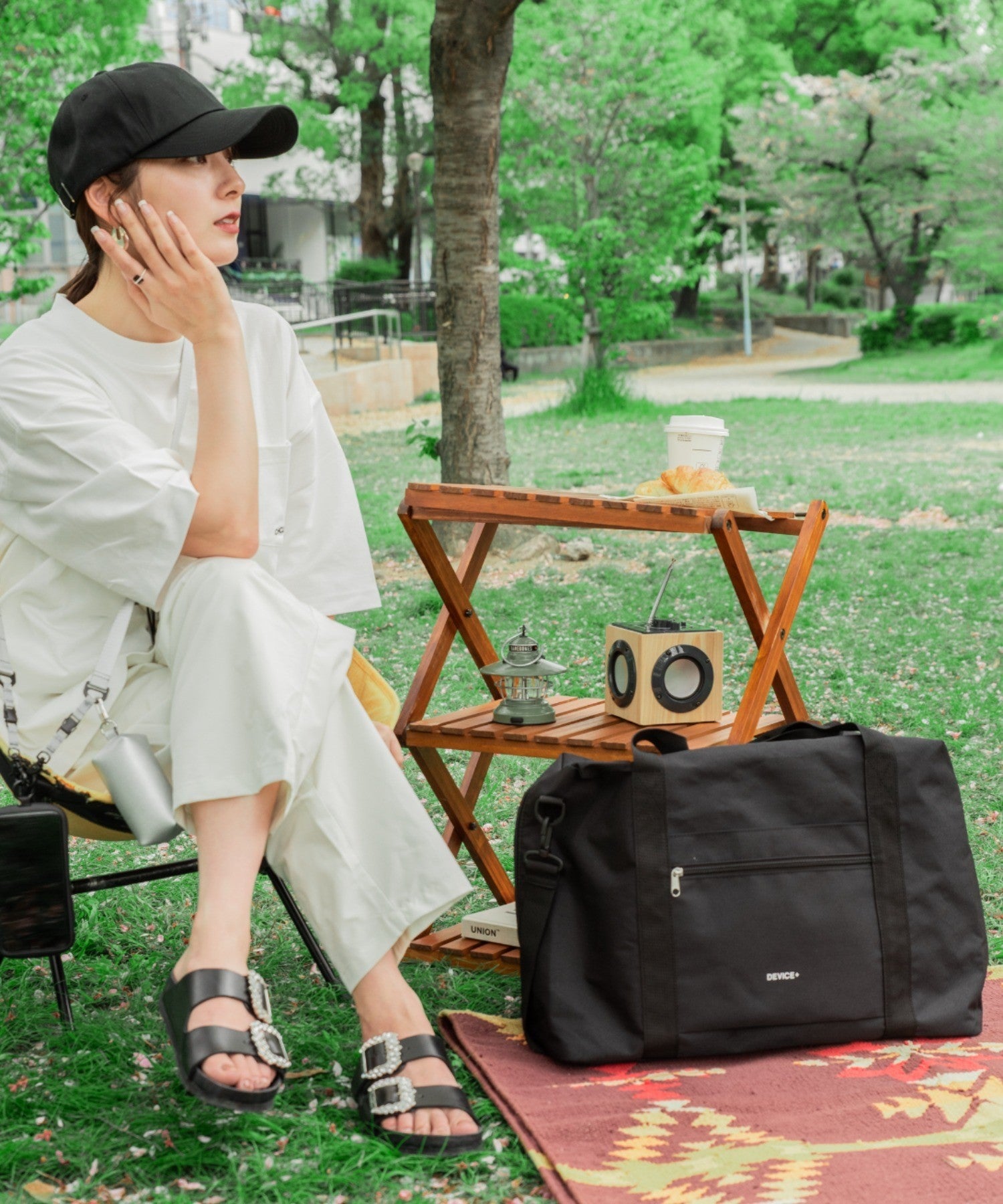 デバイスプラス DEVICE+ 【折りたたんで収納可能】 3way ボストンバッグ (ブラック) BK