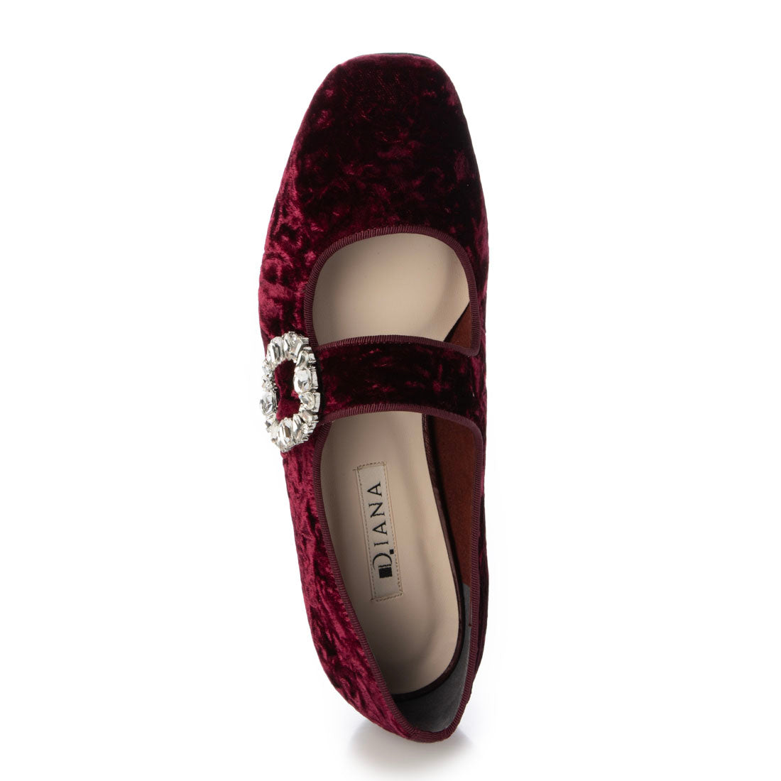 ダイアナ DIANA メリージェーンフラットパンプス (ワイン生地) ワイン生地