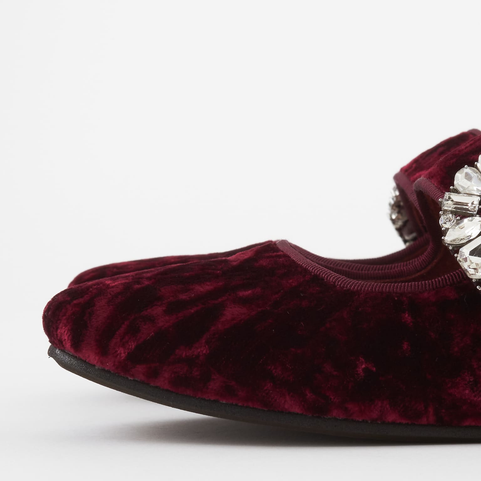 ダイアナ DIANA メリージェーンフラットパンプス (ワイン生地) ワイン生地