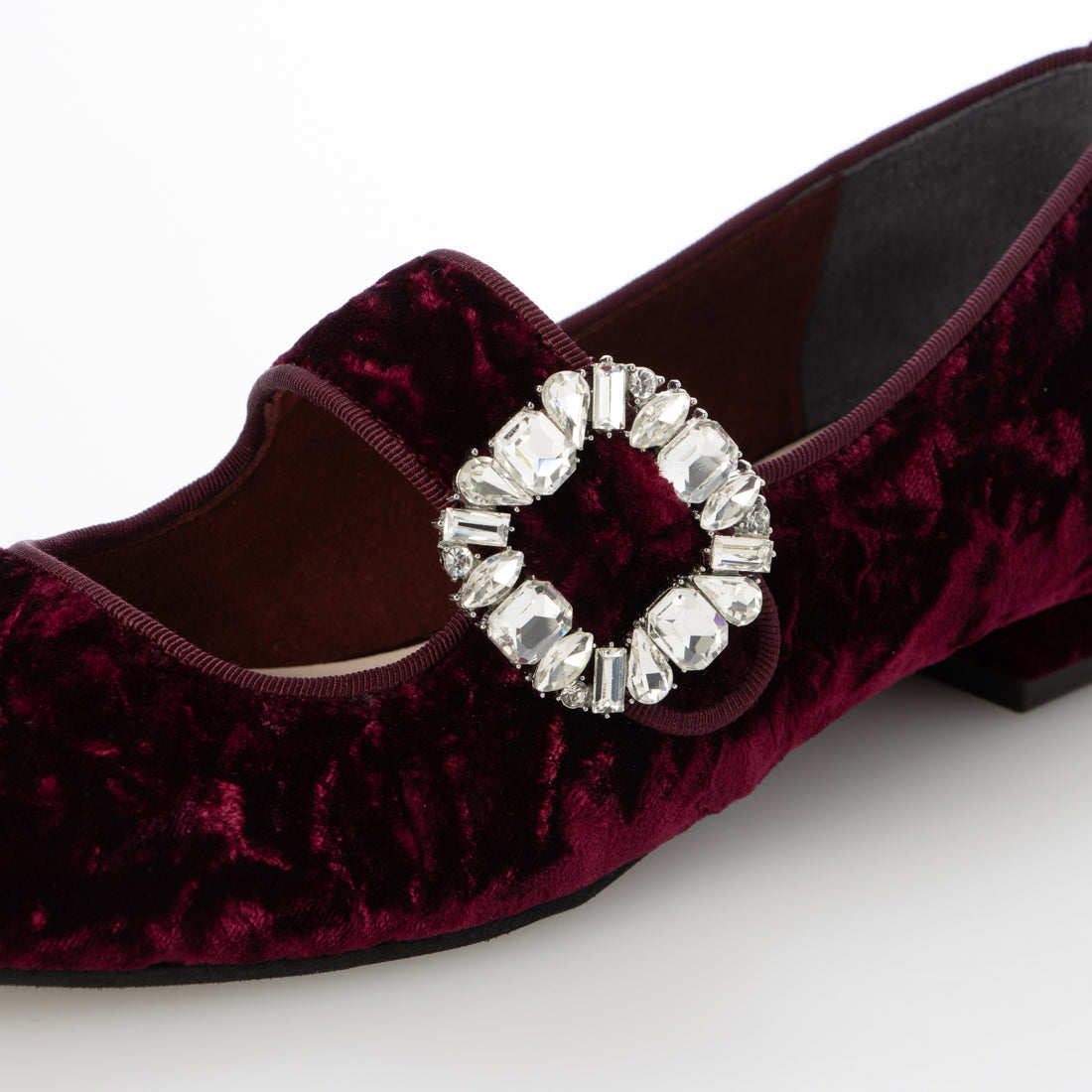 ダイアナ DIANA メリージェーンフラットパンプス (ワイン生地) ワイン生地