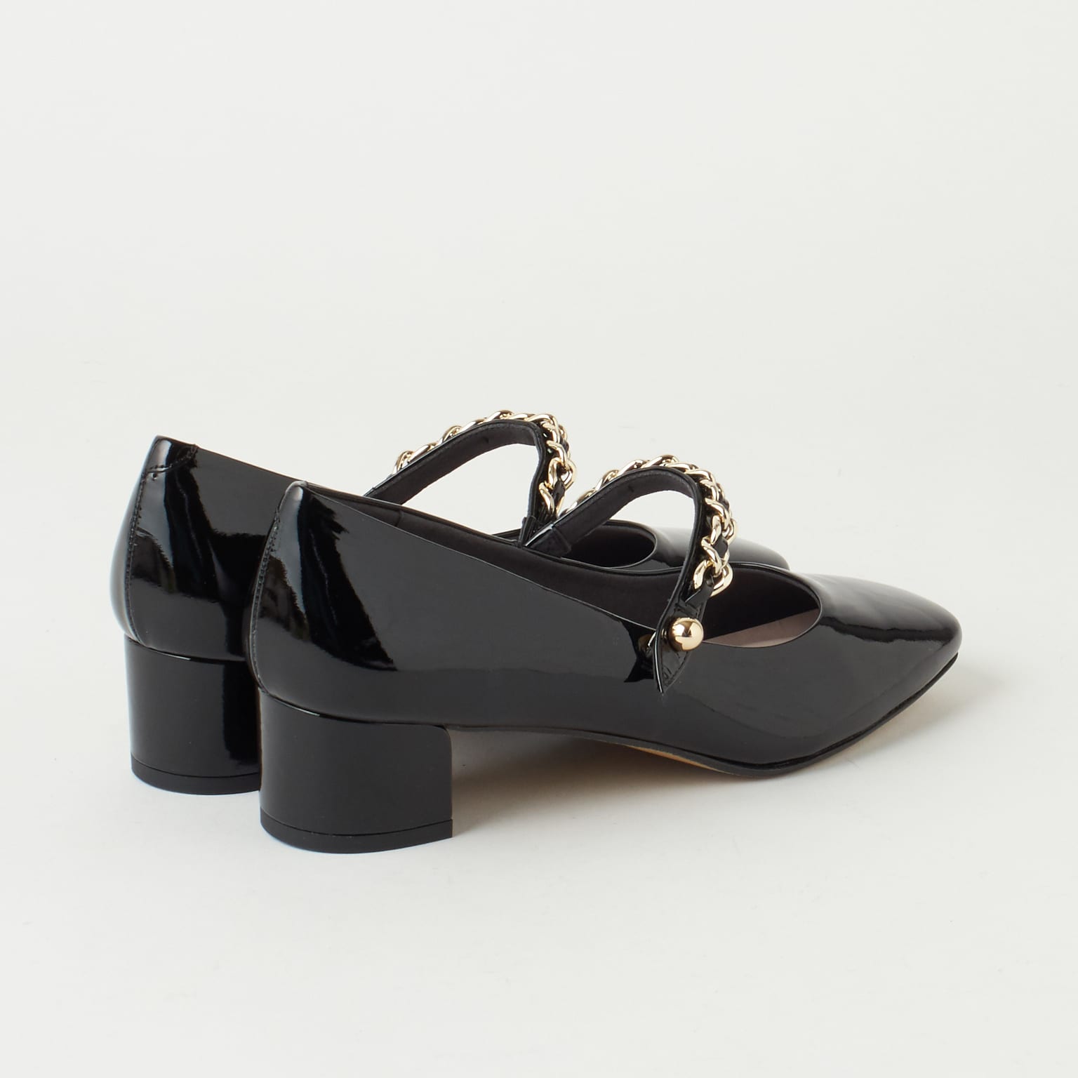 ダイアナ DIANA ストラップ付きパンプス (黒エナメル) 黒エナメル