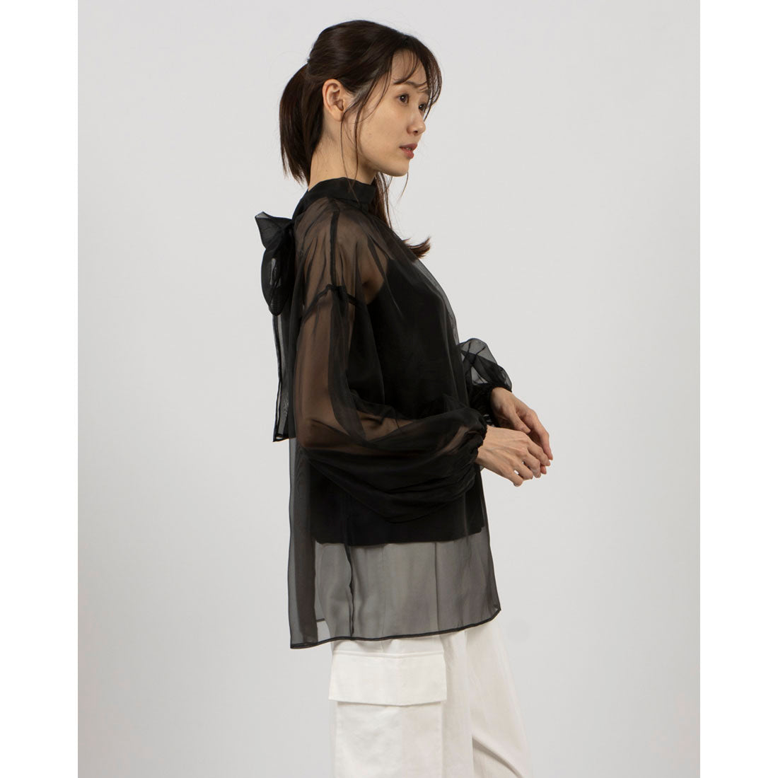 Doux Archives 2way Bow Tie Velvet Camisole Set Blouse