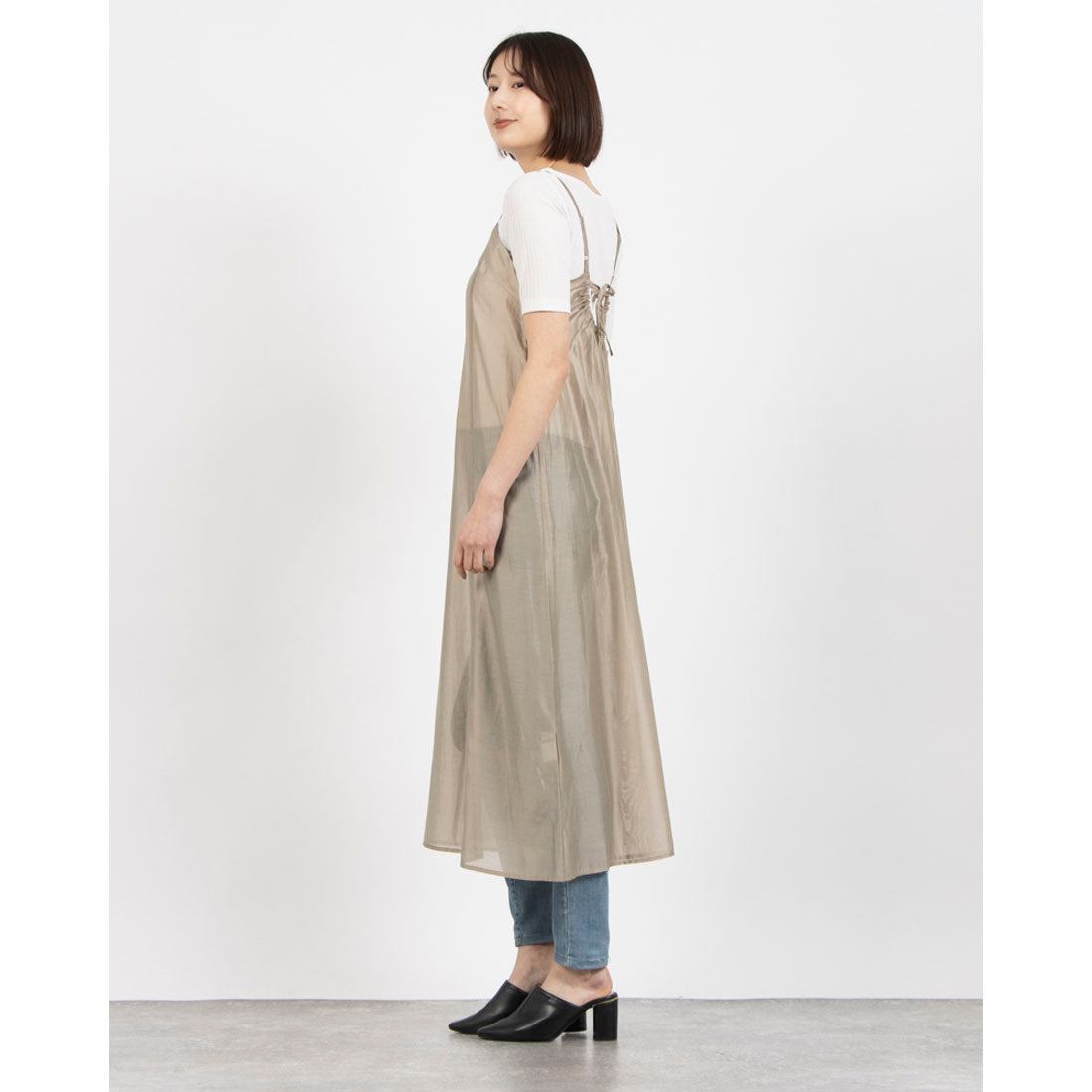 ドゥ アルシーヴ DOUX ARCHIVES シアーロングキャミワンピース (OLV) OLV