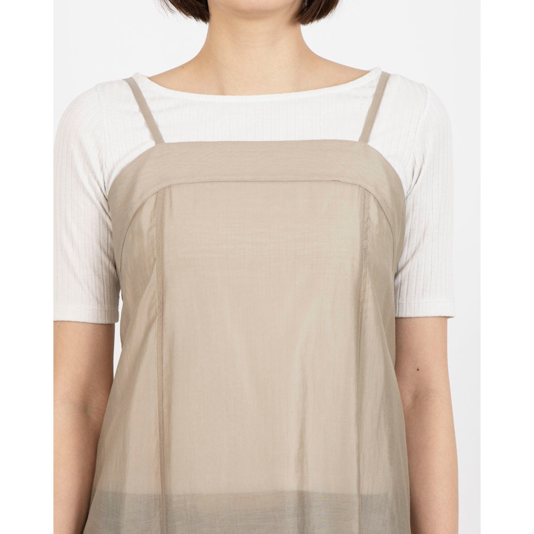 ドゥ アルシーヴ DOUX ARCHIVES シアーロングキャミワンピース (OLV) OLV