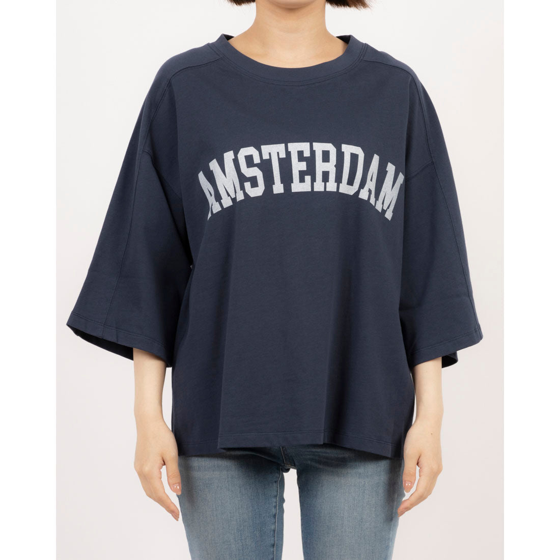 ドゥ アルシーヴ DOUX ARCHIVES AMSTERDAMロゴプリントT (NVY) NVY