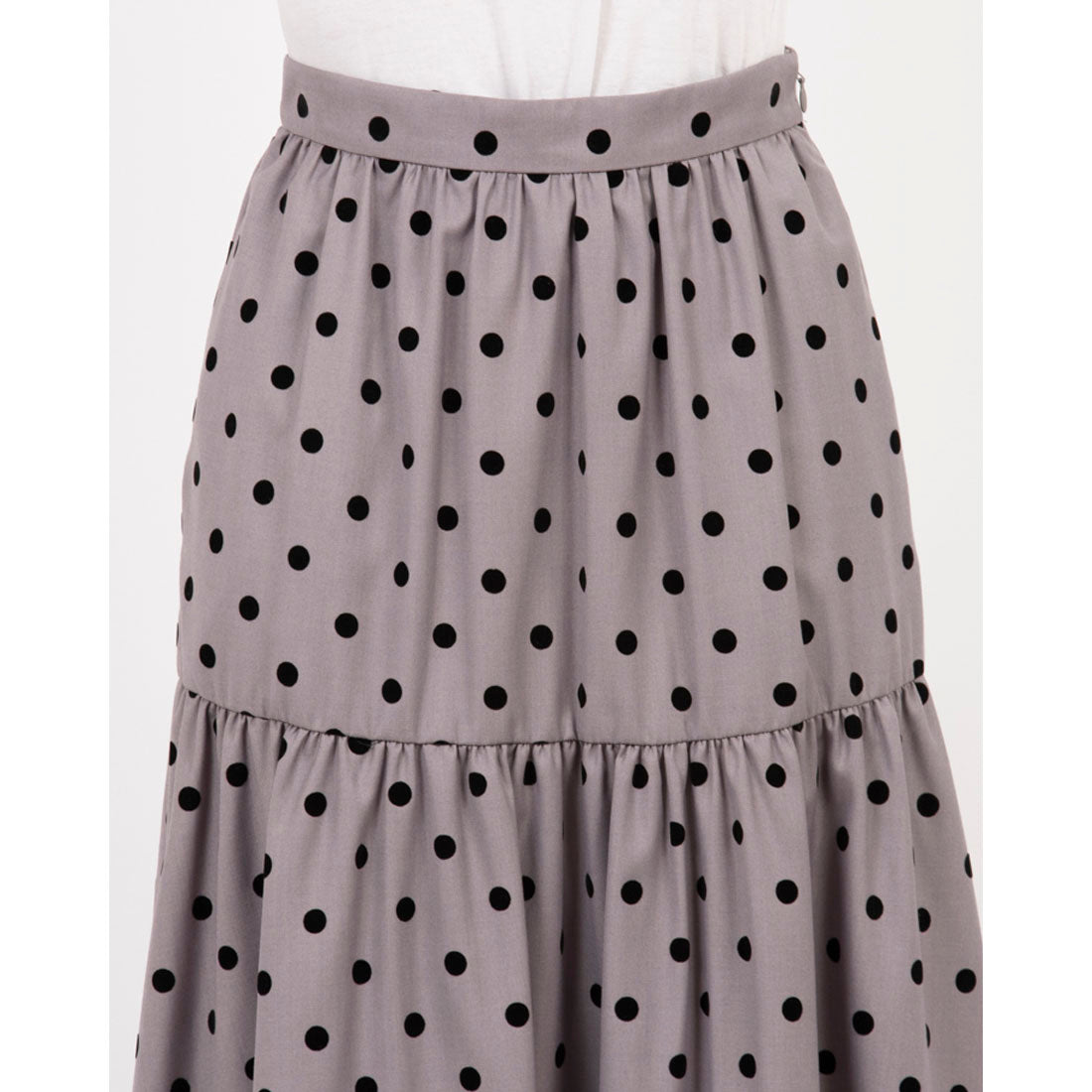 ドゥ アルシーヴ DOUX ARCHIVES ドットフレア切替スカート (GRY) GRY
