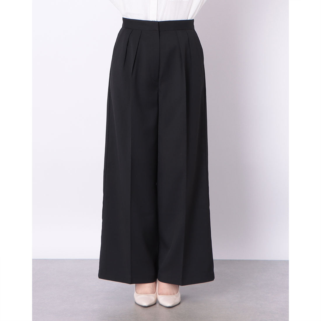 ドゥ アルシーヴ DOUX ARCHIVES ツータックストレートパンツ (BLK) BLK