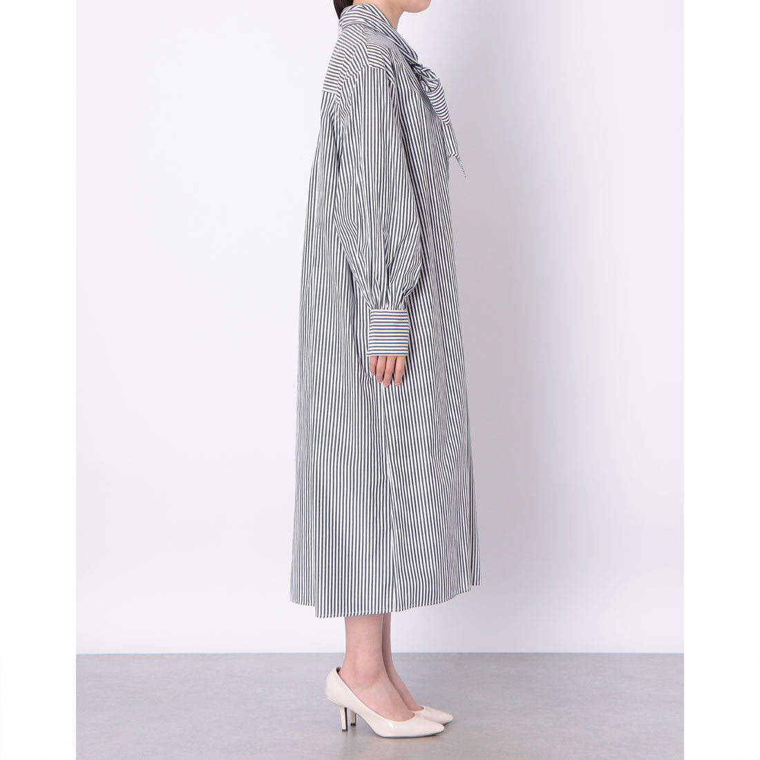 ドゥ アルシーヴ DOUX ARCHIVES ボウタイシャツワンピース (WH/BK) WH/BK