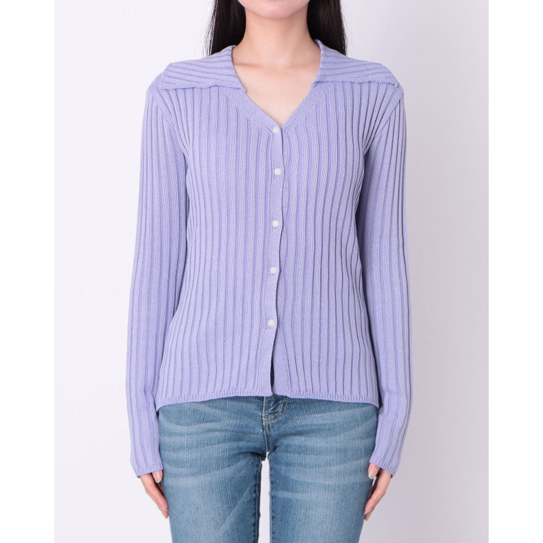 ドゥ アルシーヴ DOUX ARCHIVES リネンライク前開きリブニット (LAV) LAV