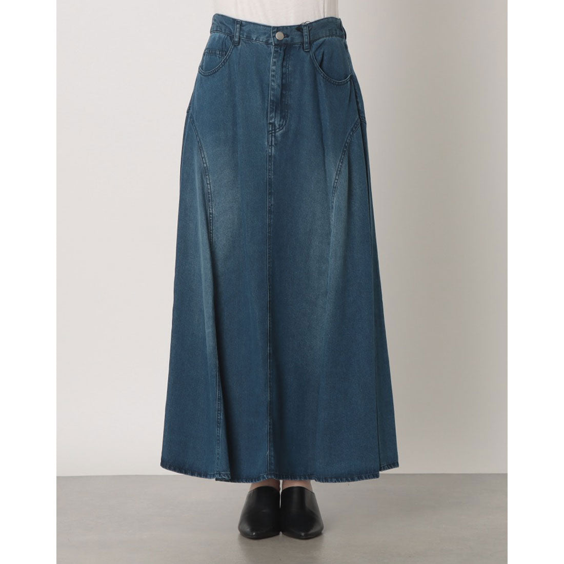 ドゥ アルシーヴ DOUX ARCHIVES ソフトデニムフレアスカート (BLU) BLU