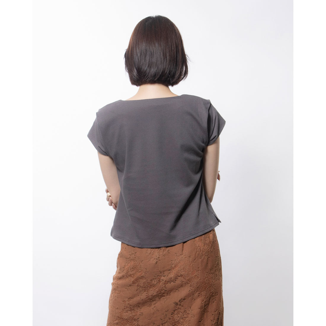 ドゥ アルシーヴ DOUX ARCHIVES ノースリーブTシャツ チャコール