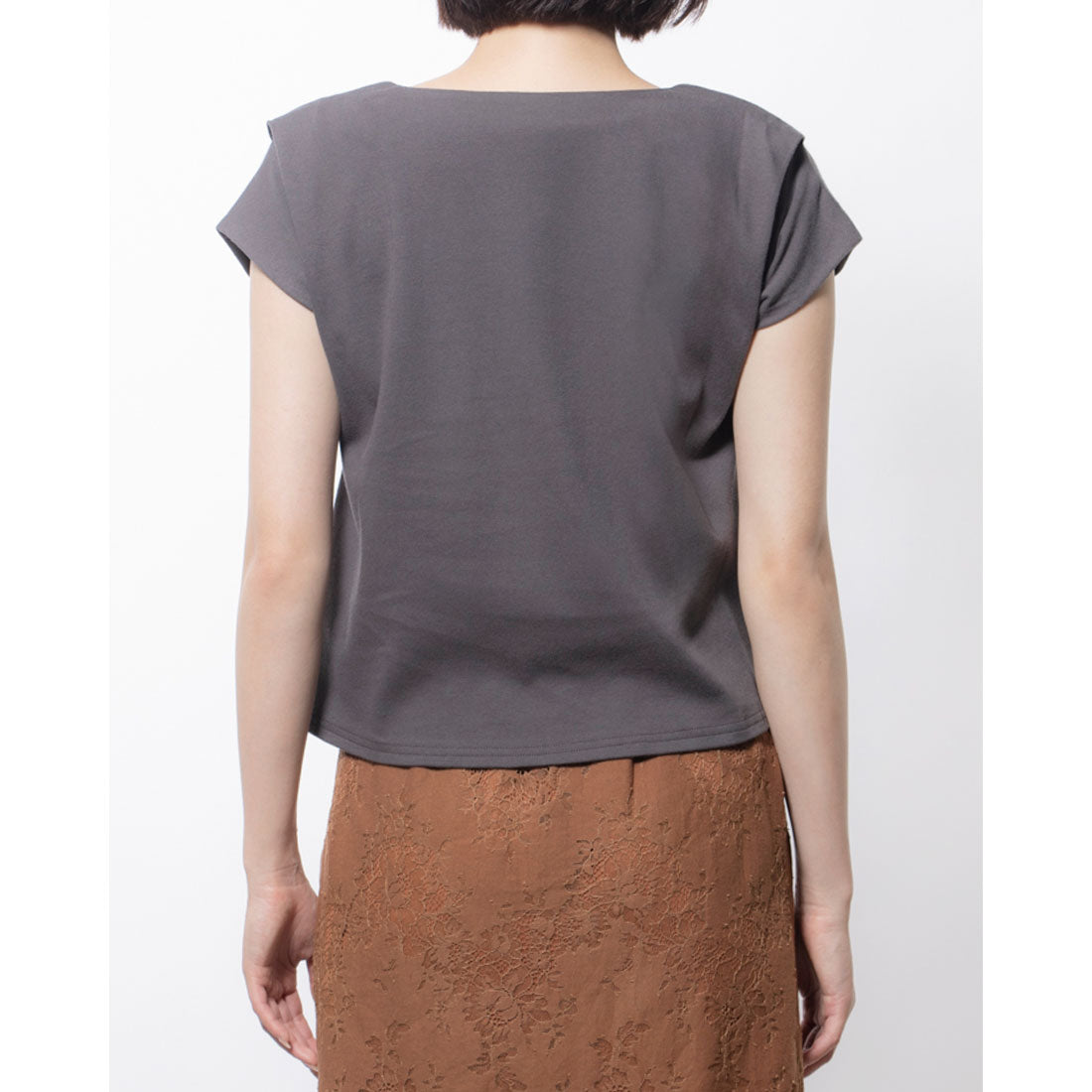 ドゥ アルシーヴ DOUX ARCHIVES ノースリーブTシャツ チャコール