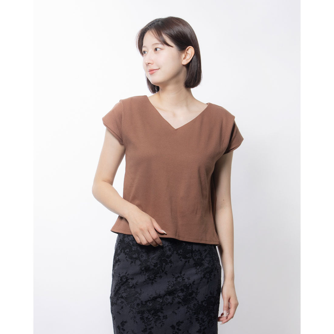 ドゥ アルシーヴ DOUX ARCHIVES ノースリーブTシャツ ブラウン