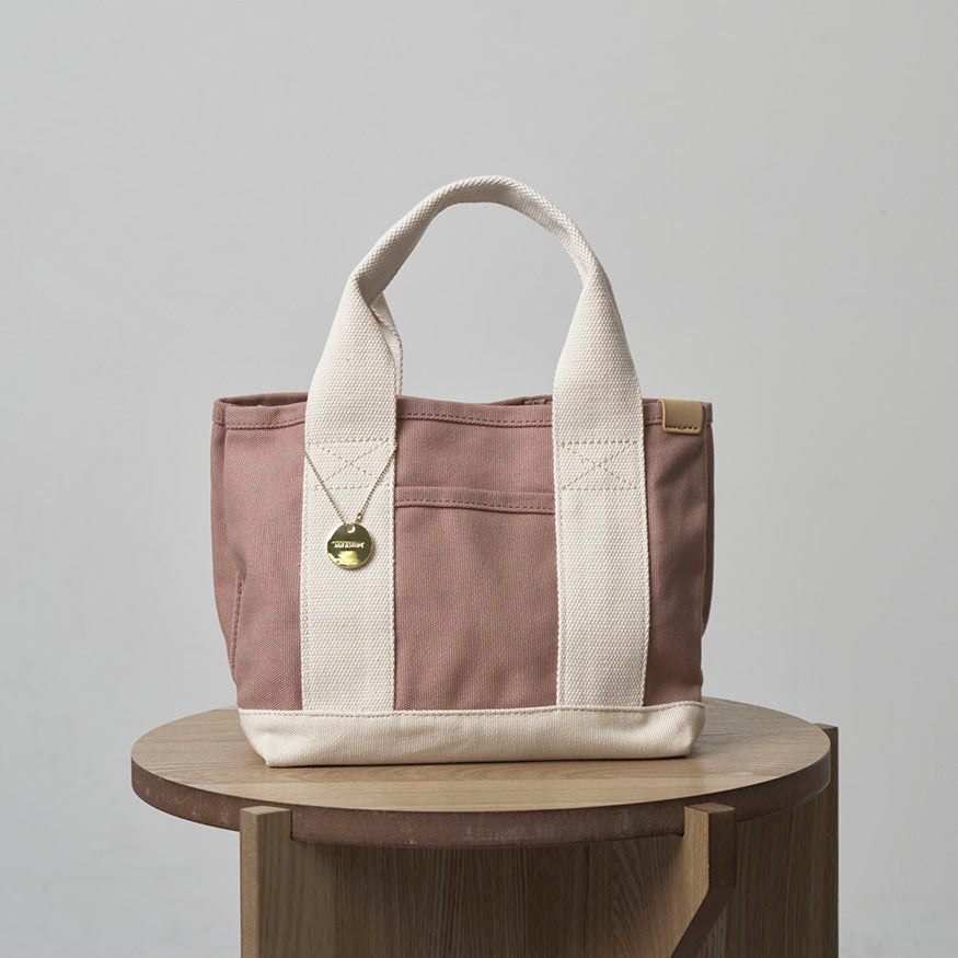 ドットアンドストライプ DOT&STRIPE キャンバス仕切りミニトート (PINK/NAT) PINK/NAT