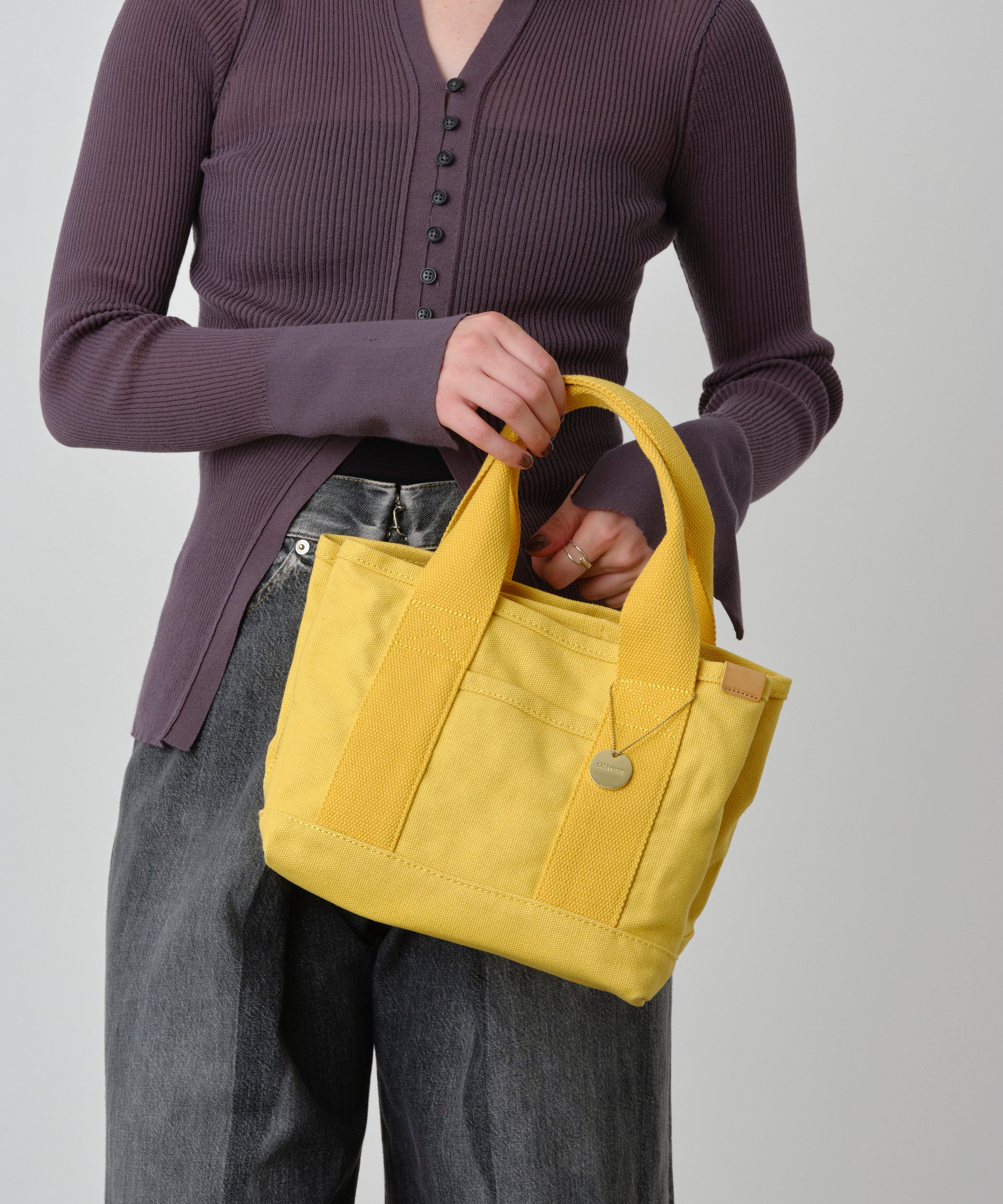ドットアンドストライプ DOT&STRIPE キャンバス仕切りミニトート (YELLOW) YELLOW