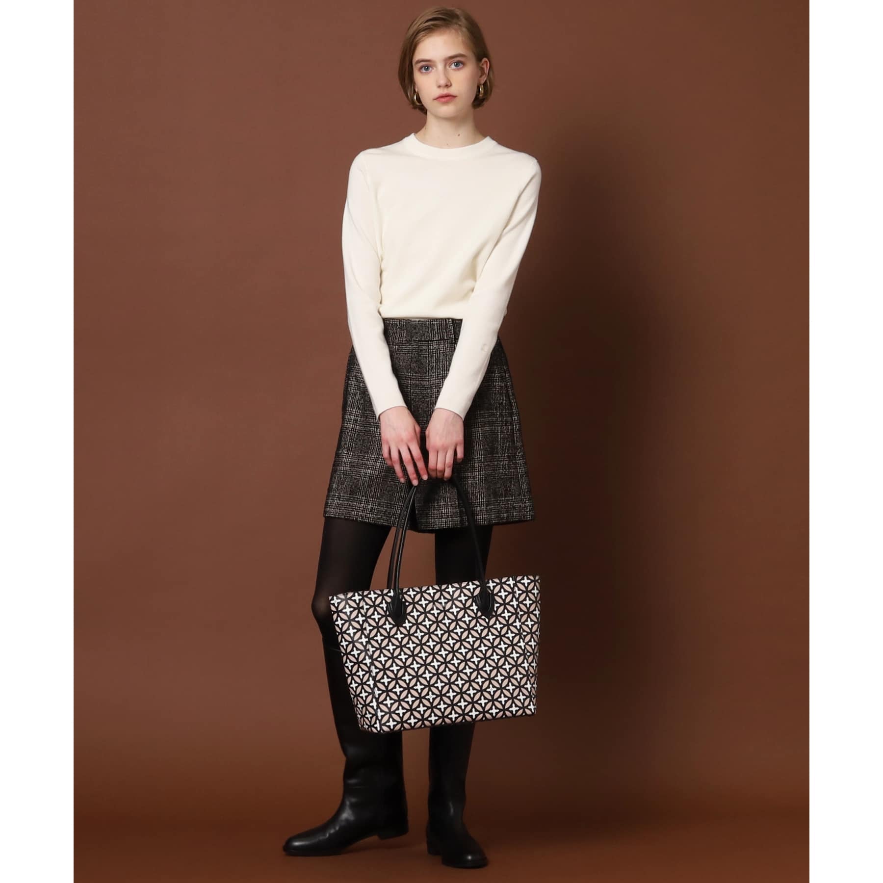 ドレステリア DRESSTERIOR オーバーラップサークル リサイクルレザートート (ナチュラル(150)) ナチュラル(150)