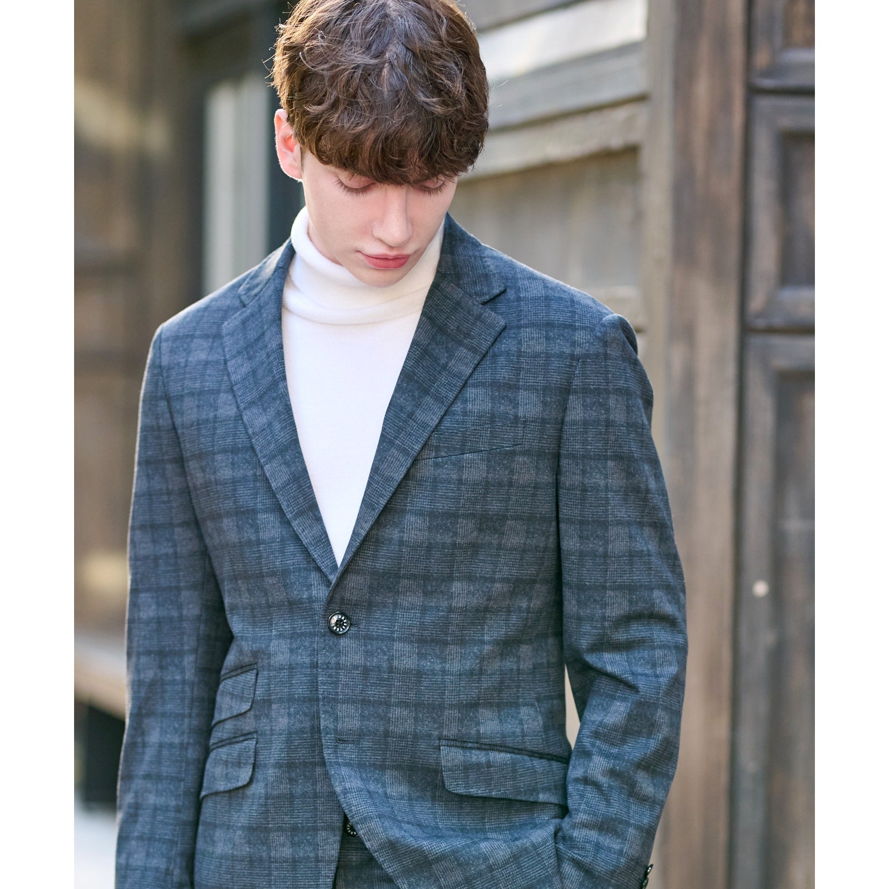 ドレステリア DRESSTERIOR ネイビーグレンチェックSET UPジャケット (ネイビー(294)) ネイビー(294)