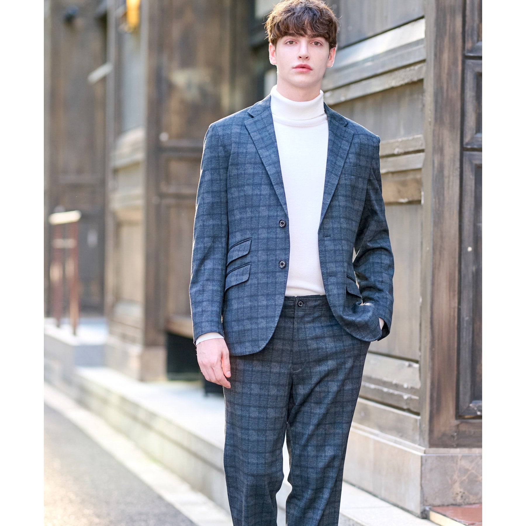 ドレステリア DRESSTERIOR ネイビーグレンチェックSET UPジャケット (ネイビー(294)) ネイビー(294)