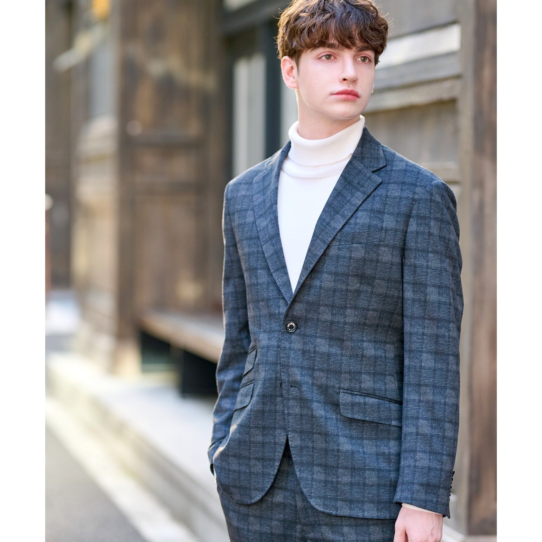 ドレステリア DRESSTERIOR ネイビーグレンチェックSET UPジャケット (ネイビー(294)) ネイビー(294)