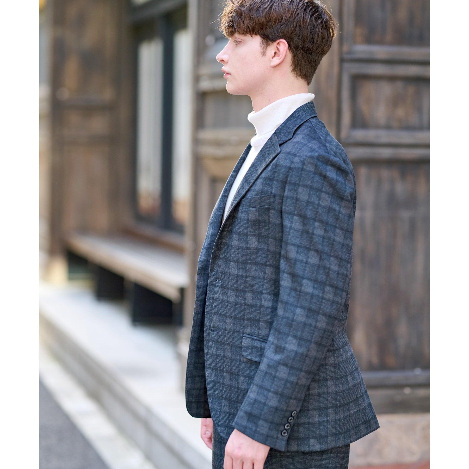 ドレステリア DRESSTERIOR ネイビーグレンチェックSET UPジャケット (ネイビー(294)) ネイビー(294)