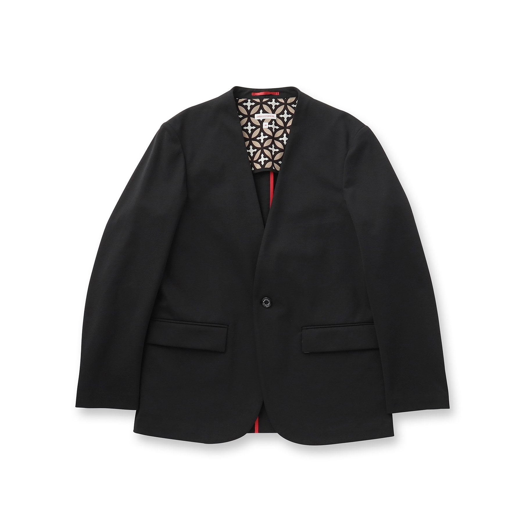 ドレステリア DRESSTERIOR ジャージーノーカラージャケット (ブラック(019)) ブラック(019)