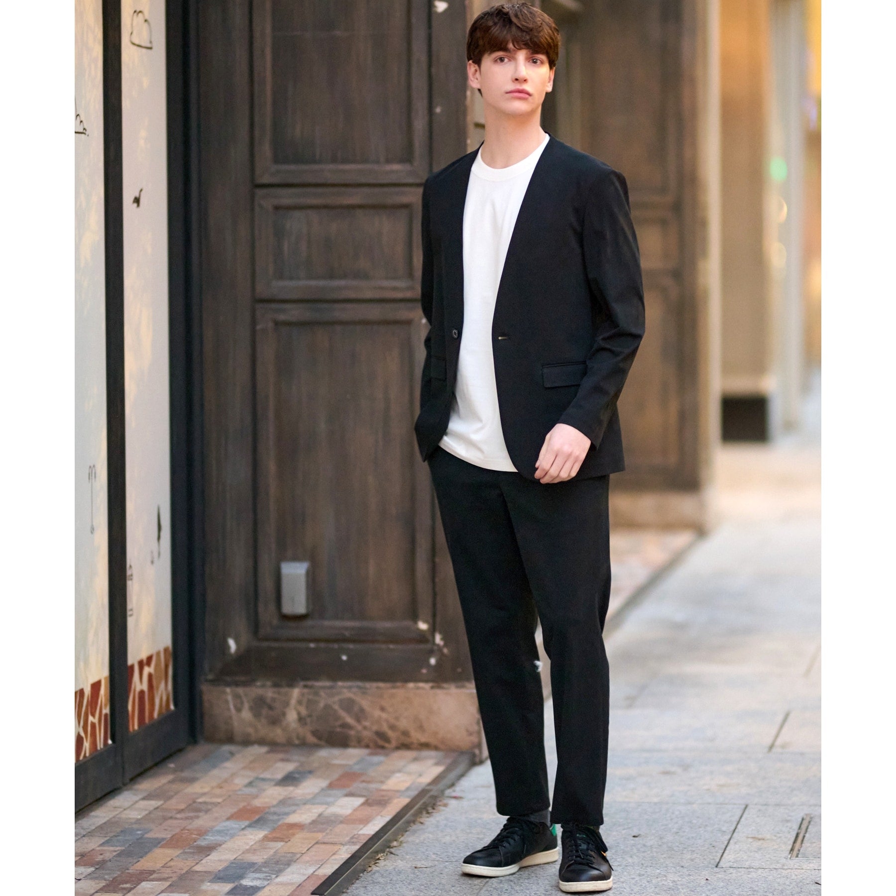 ドレステリア DRESSTERIOR ジャージーノーカラージャケット (ブラック(019)) ブラック(019)