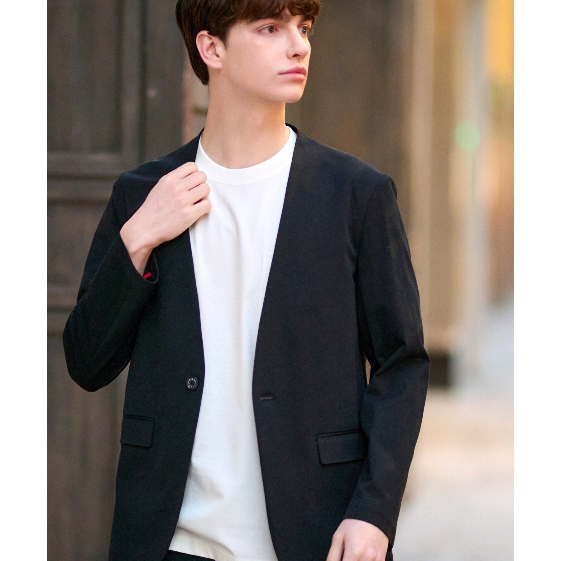 ドレステリア DRESSTERIOR ジャージーノーカラージャケット (ブラック(019)) ブラック(019)