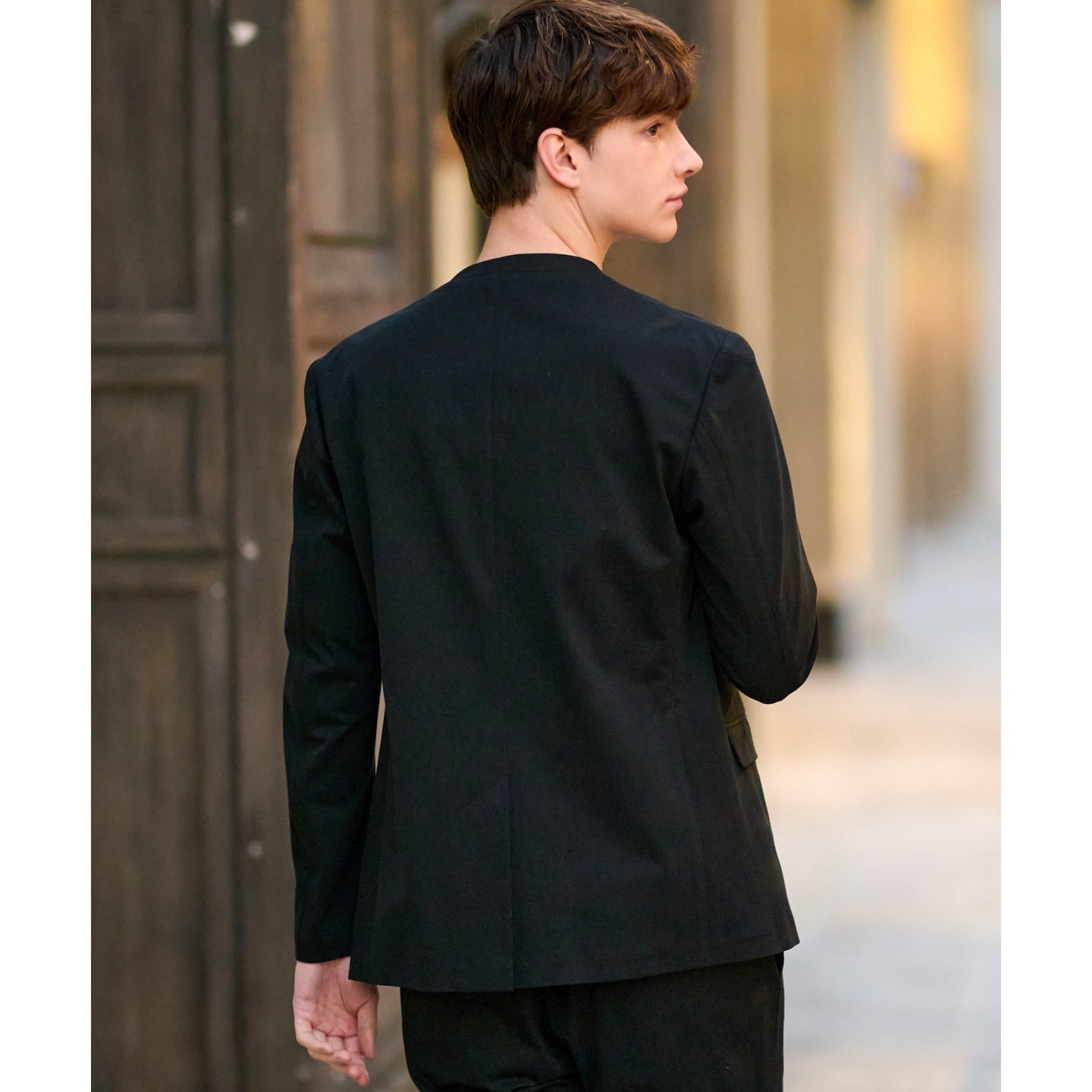 ドレステリア DRESSTERIOR ジャージーノーカラージャケット (ブラック(019)) ブラック(019)