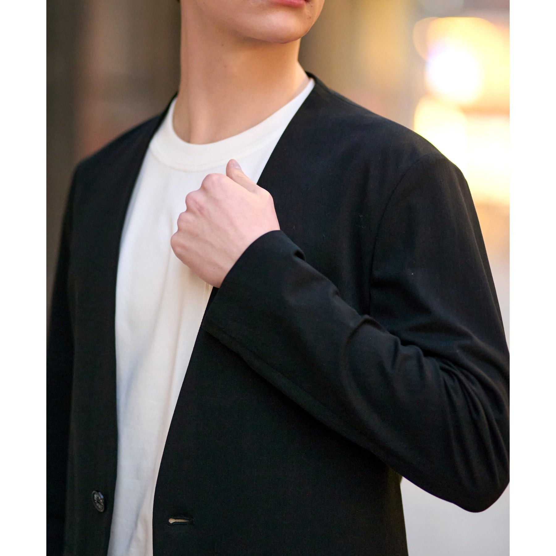 ドレステリア DRESSTERIOR ジャージーノーカラージャケット (ブラック(019)) ブラック(019)