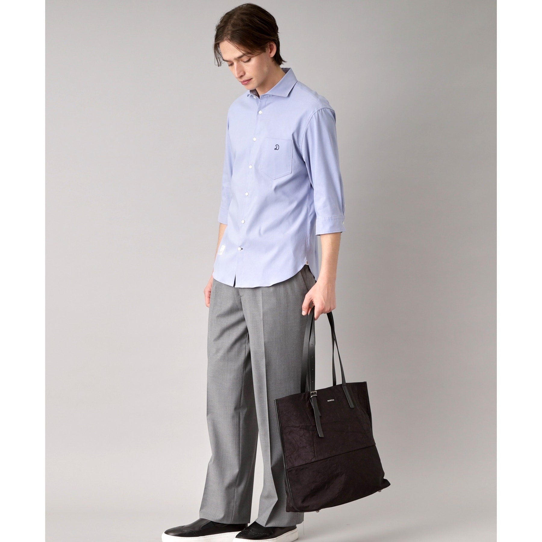 ドレステリア DRESSTERIOR リネン混スリークオーターシャツ (ホワイト(001)) ホワイト(001)