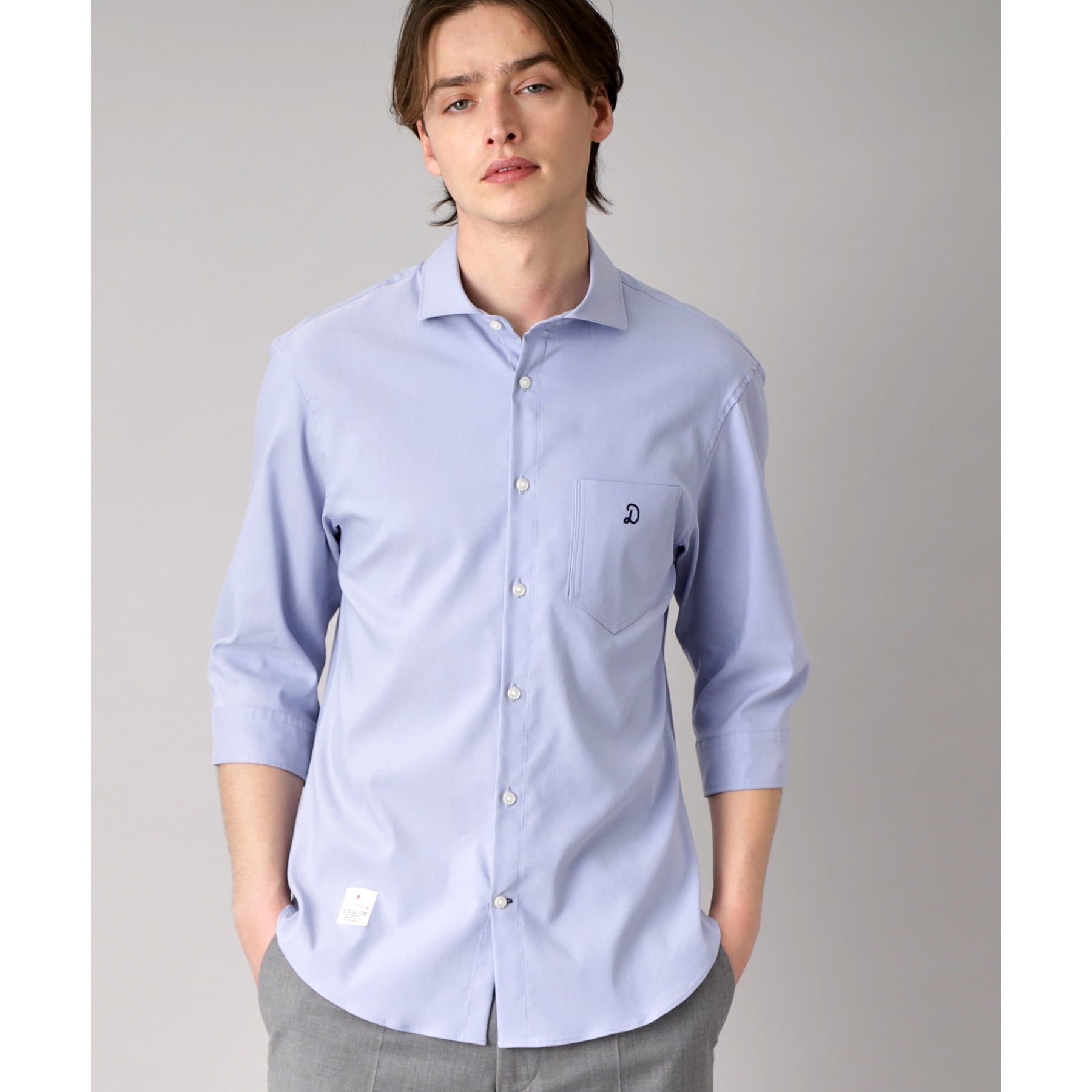 ドレステリア DRESSTERIOR リネン混スリークオーターシャツ (ホワイト(001)) ホワイト(001)