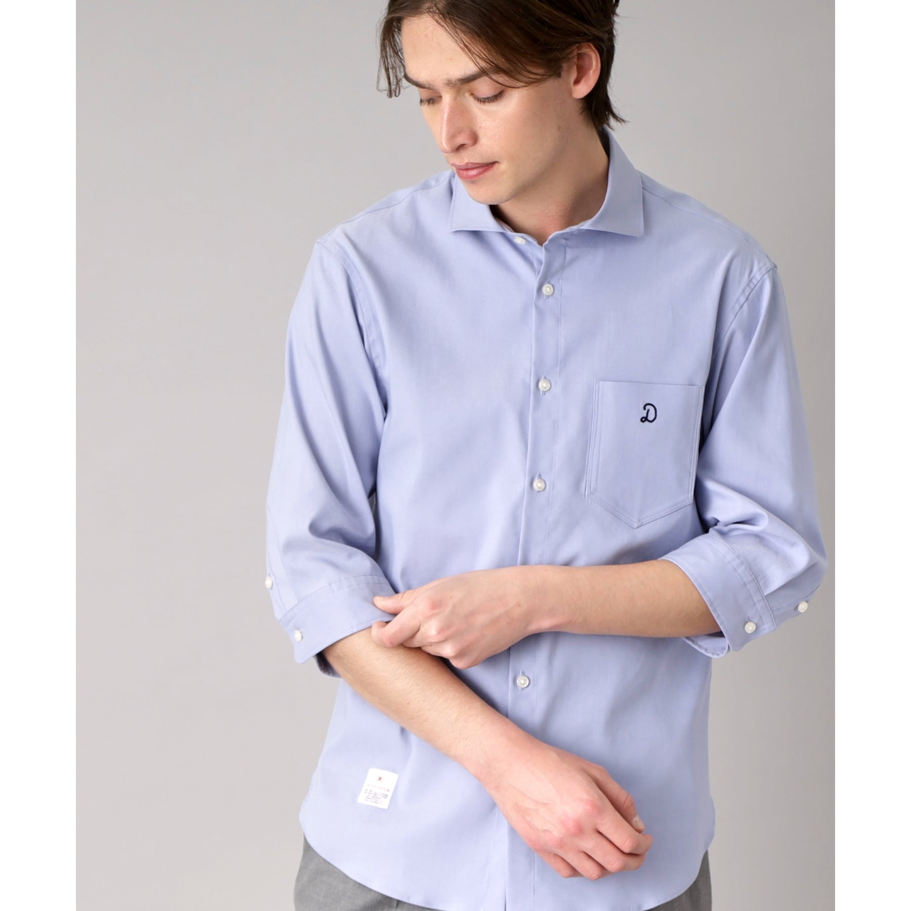 ドレステリア DRESSTERIOR リネン混スリークオーターシャツ (ホワイト(001)) ホワイト(001)