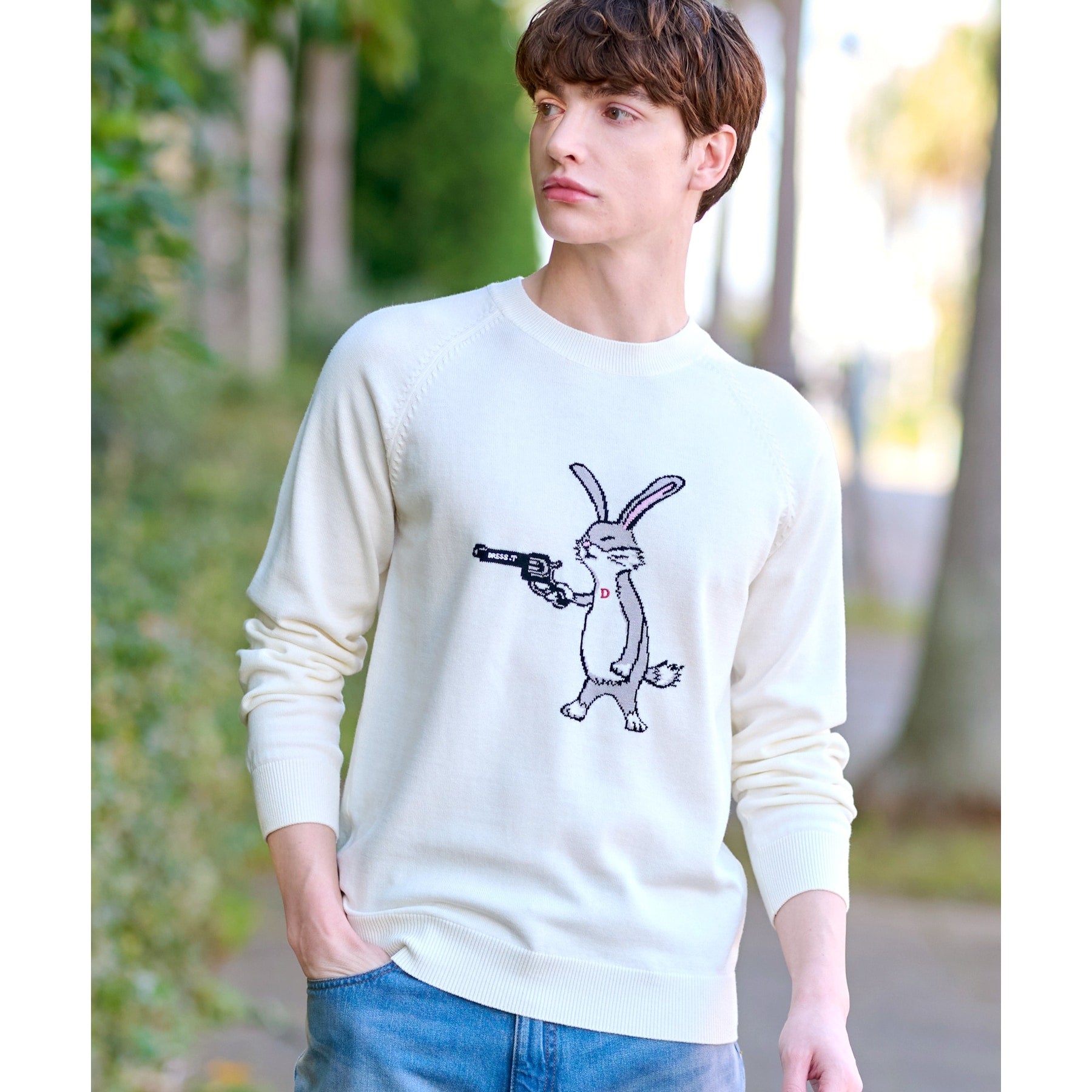 ドレステリア DRESSTERIOR ラビットインターシャニット (ホワイト(001)) ホワイト(001)