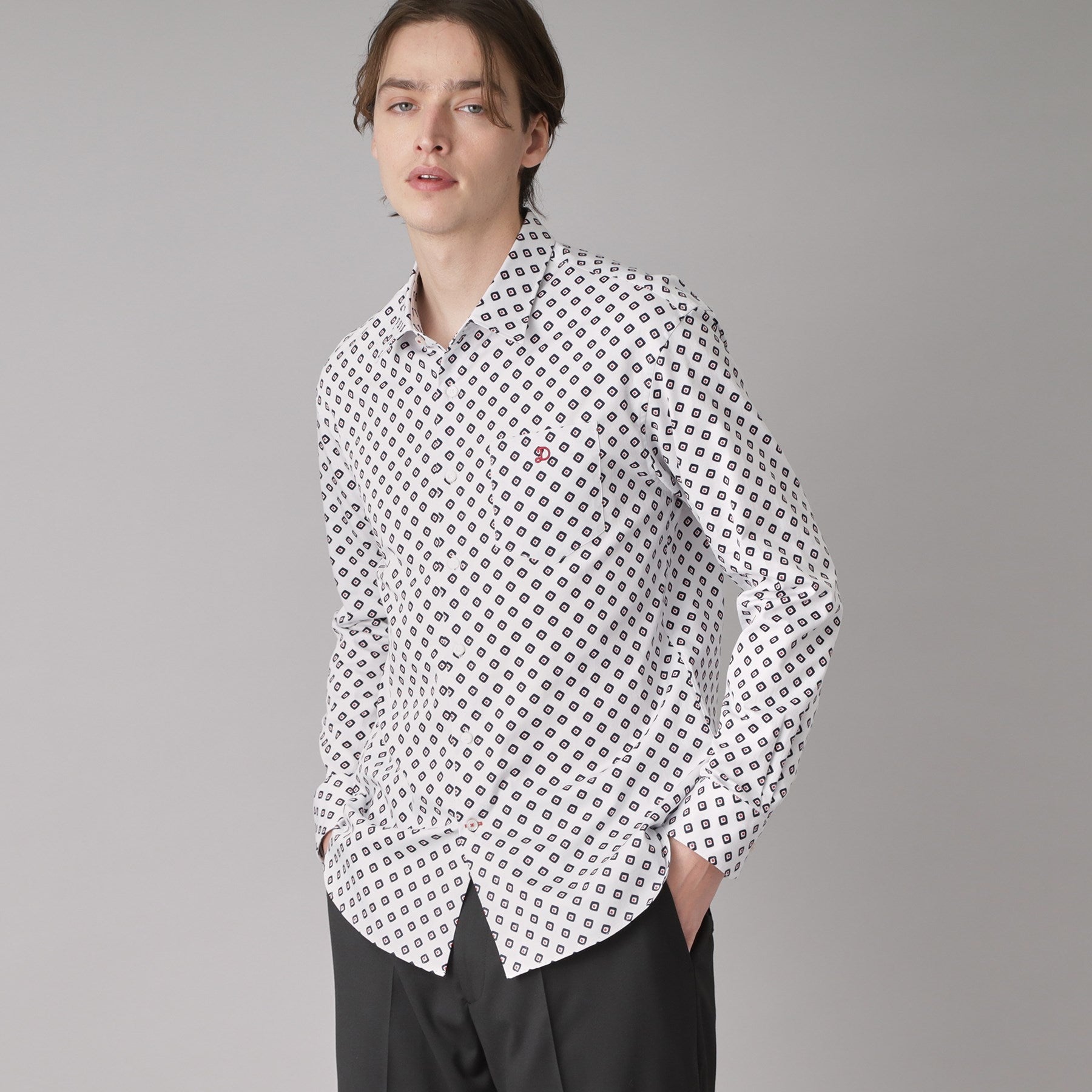 ドレステリア DRESSTERIOR ポートベロープリントシャツ (ホワイト(501)) ホワイト(501)