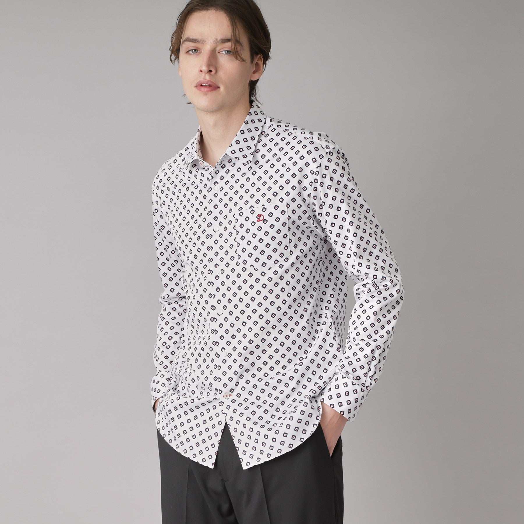 ドレステリア DRESSTERIOR ポートベロープリントシャツ (ホワイト(501)) ホワイト(501)