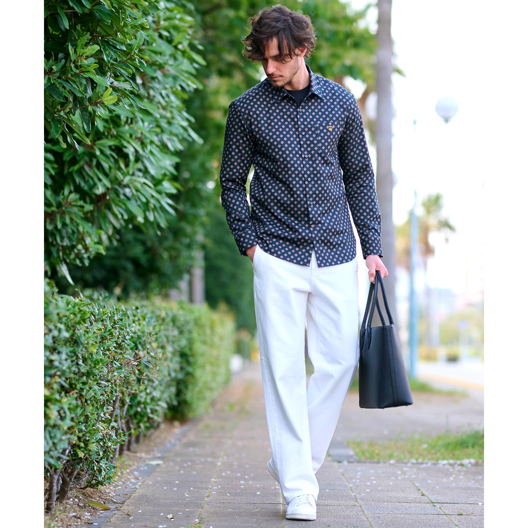 ドレステリア DRESSTERIOR ポートベロープリントシャツ (ホワイト(501)) ホワイト(501)