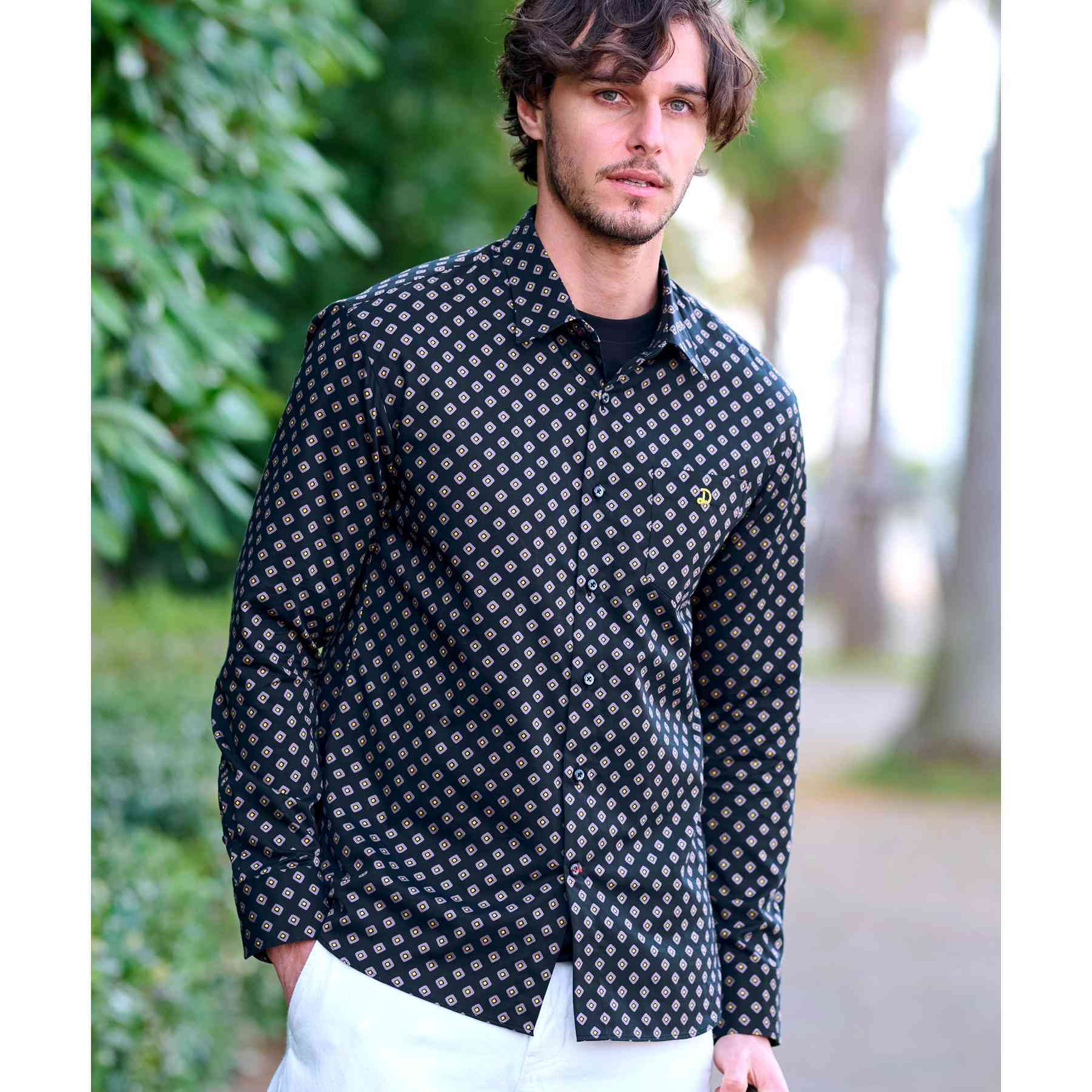 ドレステリア DRESSTERIOR ポートベロープリントシャツ (ホワイト(501)) ホワイト(501)