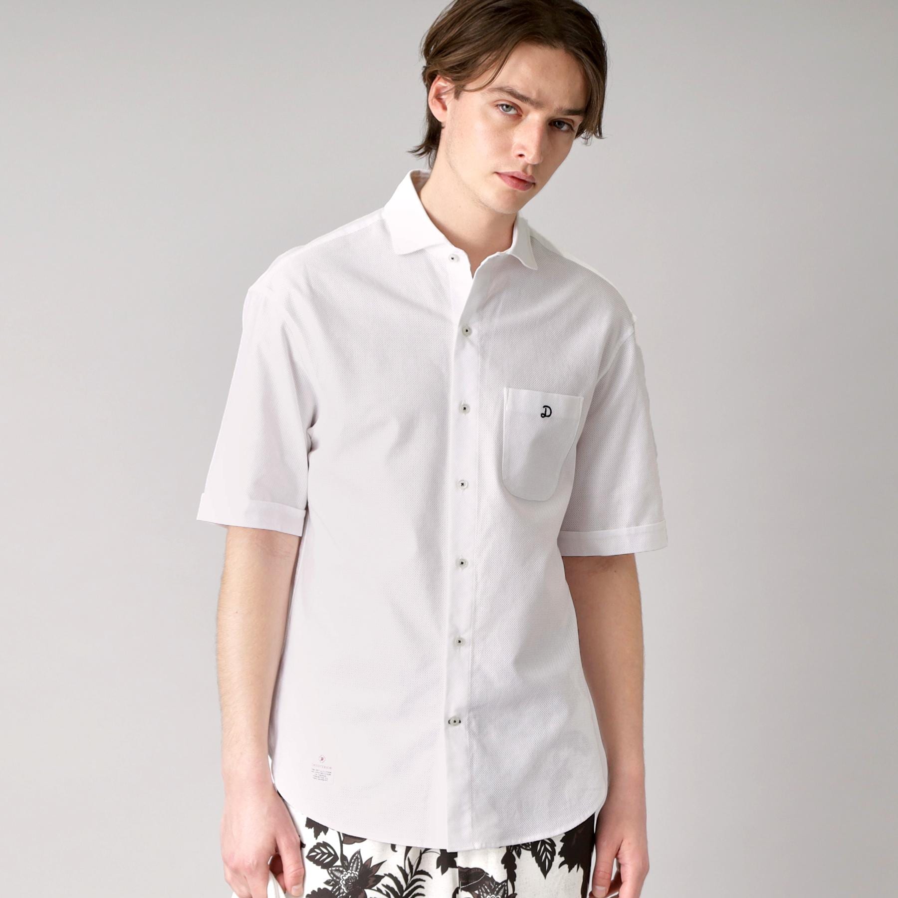 ドレステリア DRESSTERIOR メッシュエアー ハーフスリーブシャツ (ホワイト(001)) ホワイト(001)