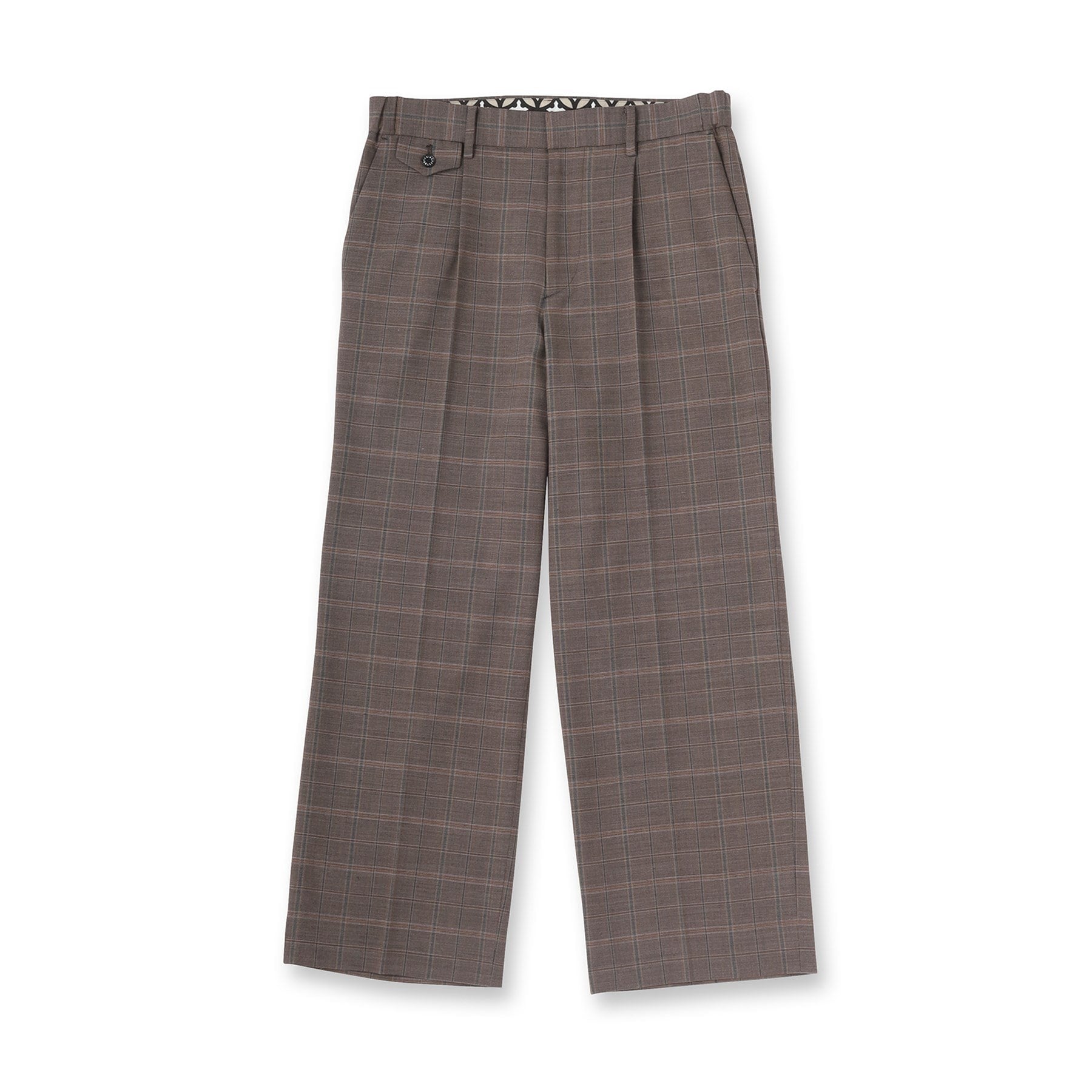 ドレステリア DRESSTERIOR 【セットアップ可】2WAYストレッチ チェック SET UP ワイドパンツ (モカブラウン(242)) モカブラウン(242)