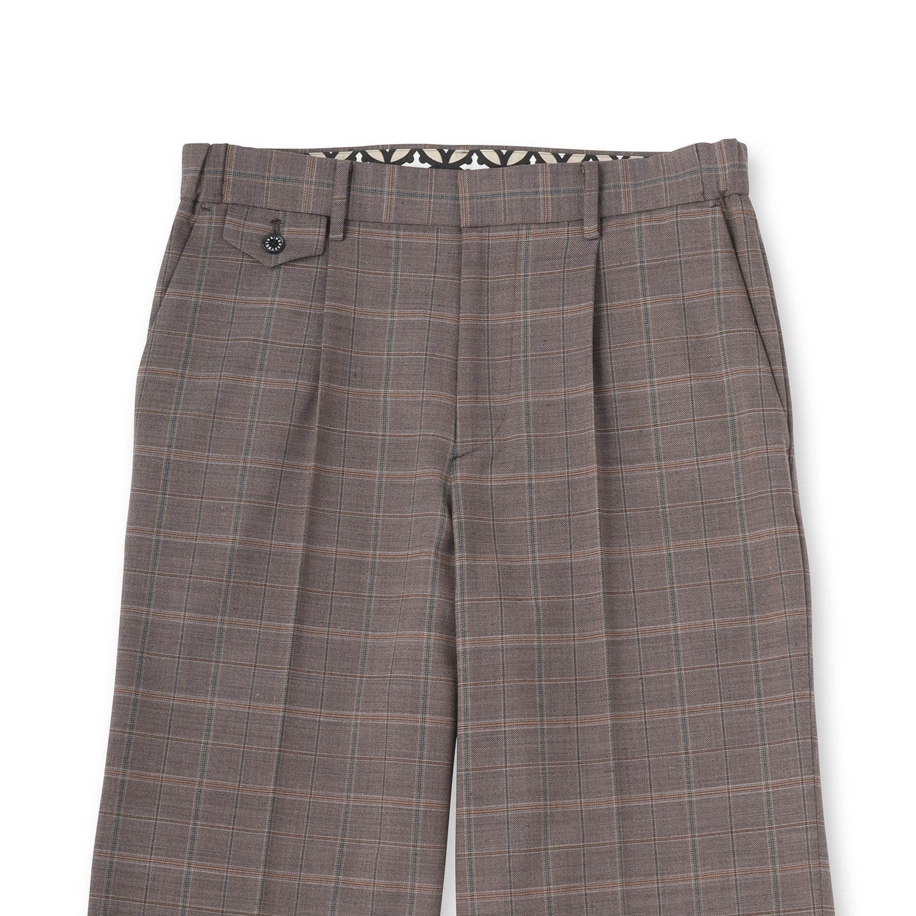 ドレステリア DRESSTERIOR 【セットアップ可】2WAYストレッチ チェック SET UP ワイドパンツ (モカブラウン(242)) モカブラウン(242)