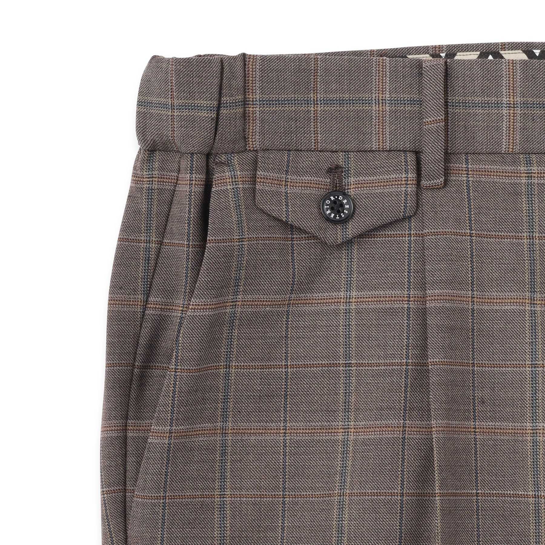 ドレステリア DRESSTERIOR 【セットアップ可】2WAYストレッチ チェック SET UP ワイドパンツ (モカブラウン(242)) モカブラウン(242)