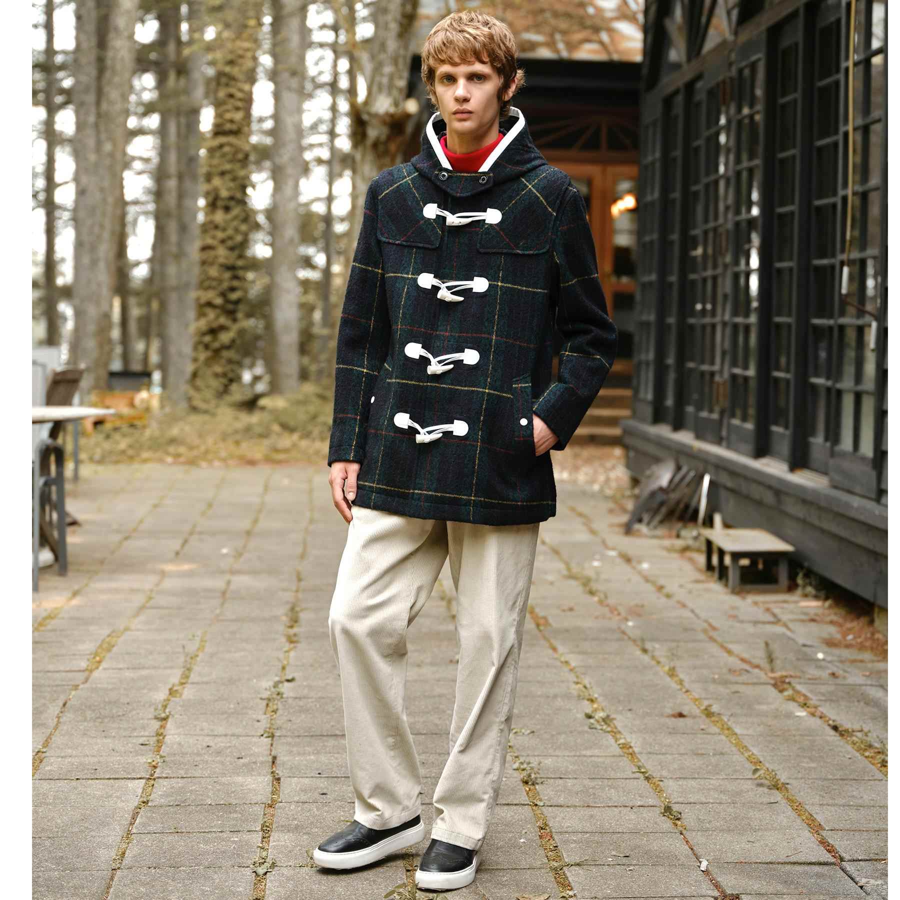 ドレステリア DRESSTERIOR タータンチェック ダッフルジャケット (グリーン(224)) グリーン(224)