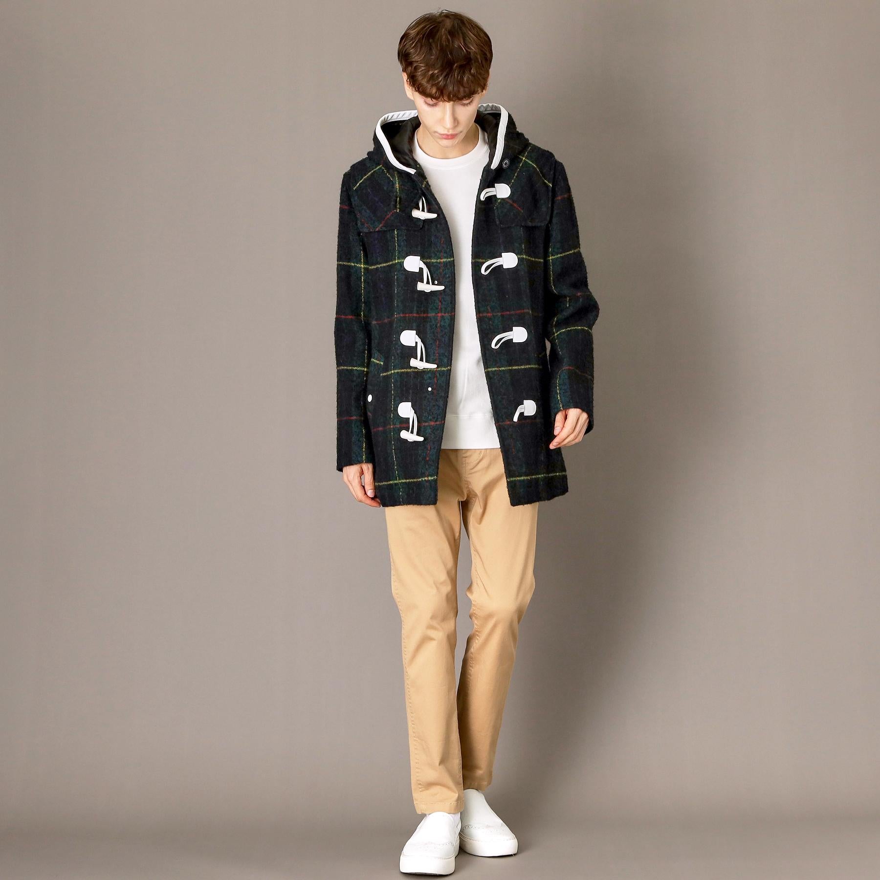 ドレステリア DRESSTERIOR タータンチェック ダッフルジャケット (グリーン(224)) グリーン(224)