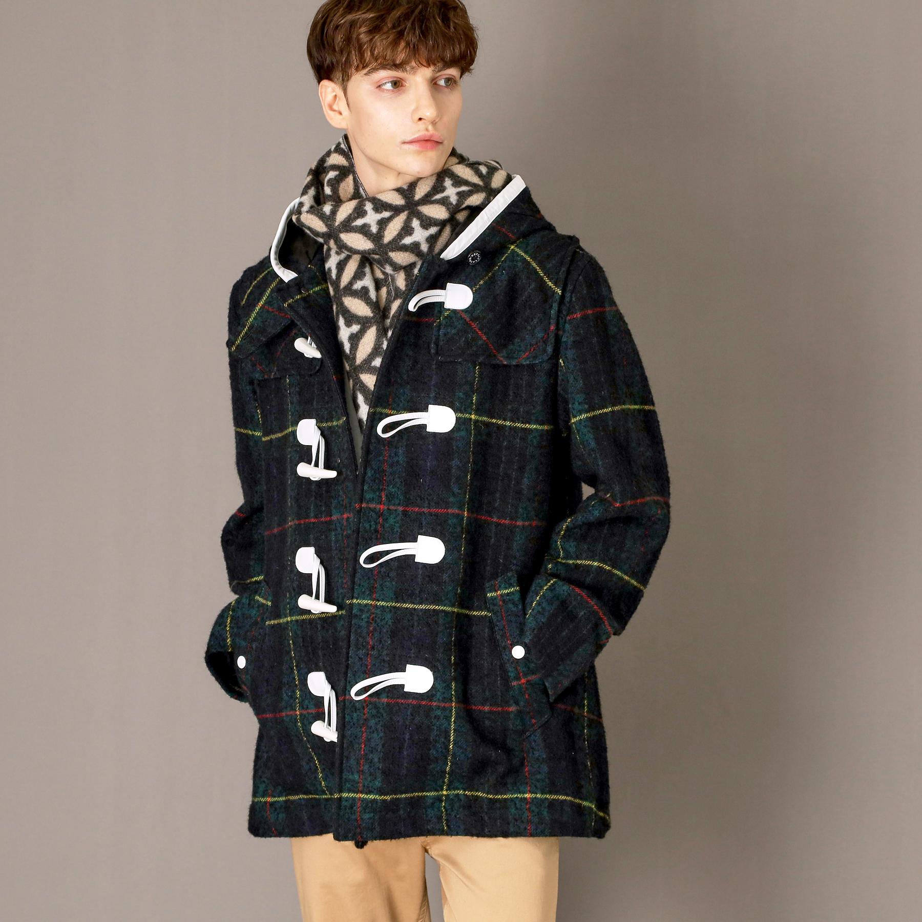 ドレステリア DRESSTERIOR タータンチェック ダッフルジャケット (グリーン(224)) グリーン(224)