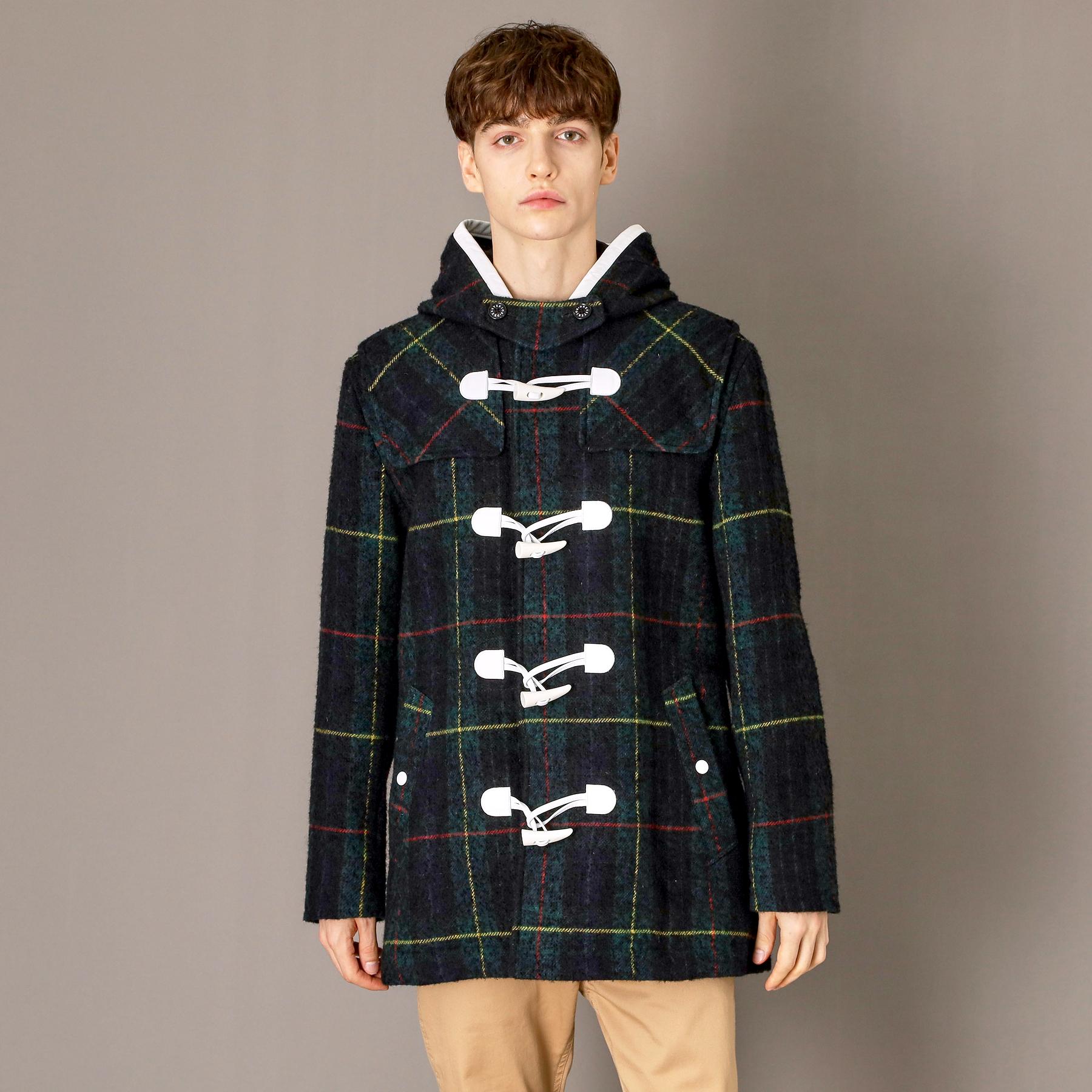ドレステリア DRESSTERIOR タータンチェック ダッフルジャケット (グリーン(224)) グリーン(224)