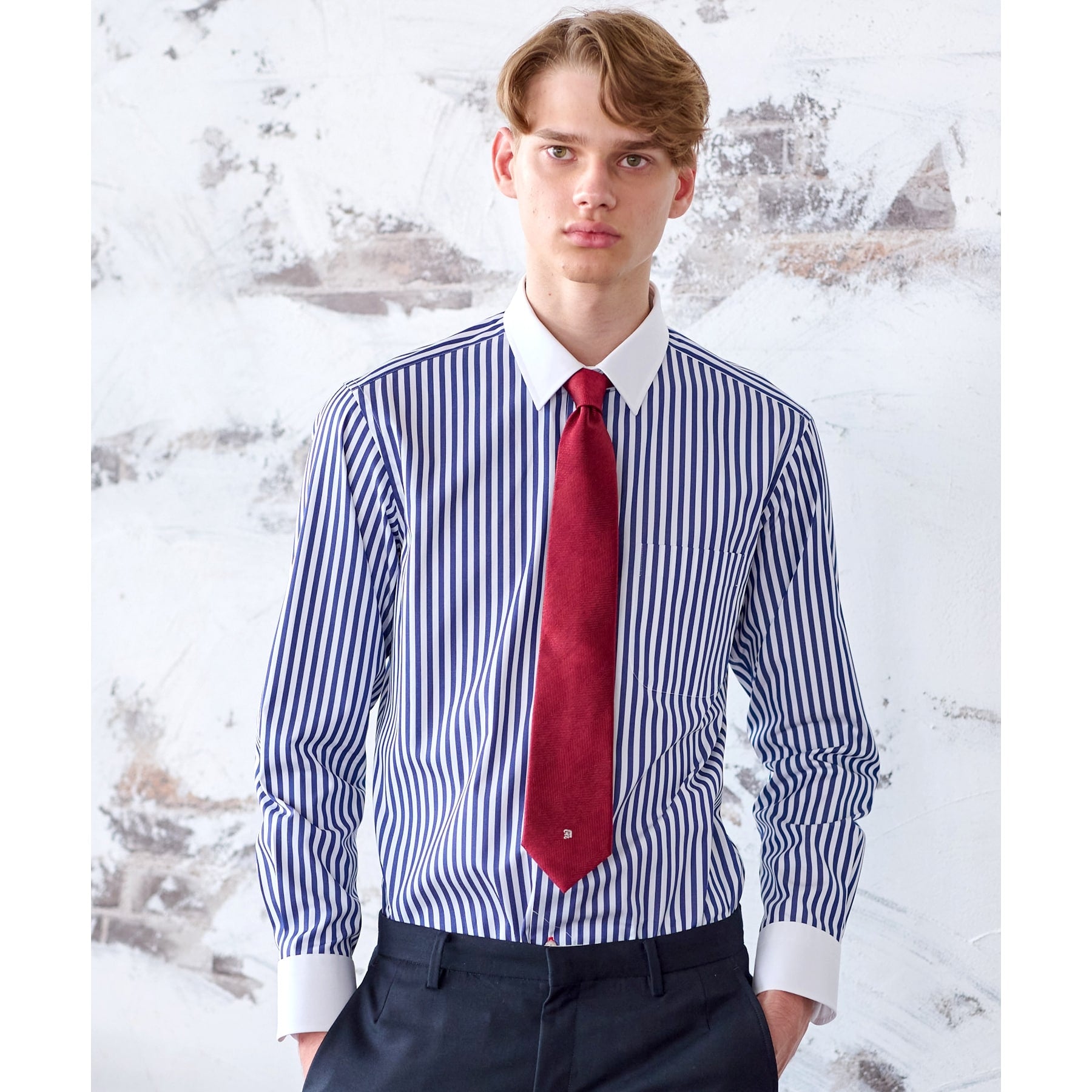 DRESSTERIOR Long Stuck Cleric Collar Shirt