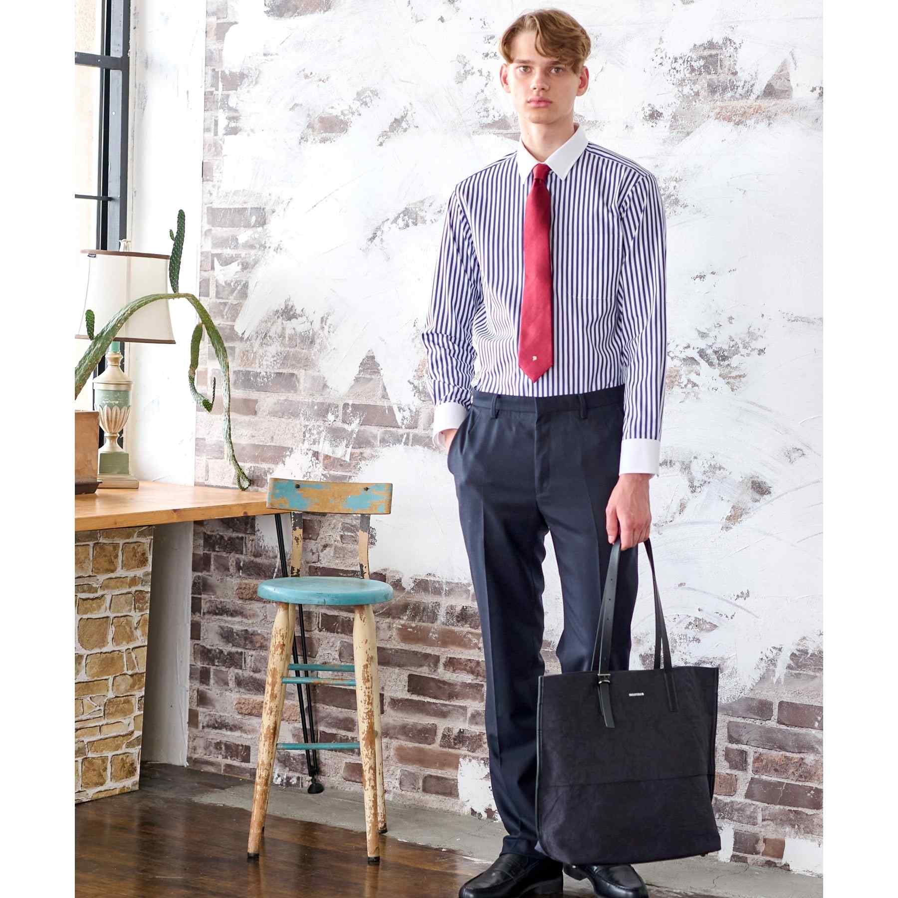 DRESSTERIOR Long Stuck Cleric Collar Shirt