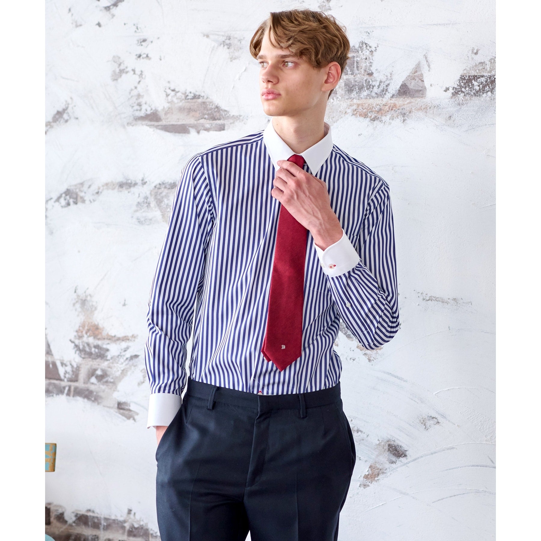 DRESSTERIOR Long Stuck Cleric Collar Shirt