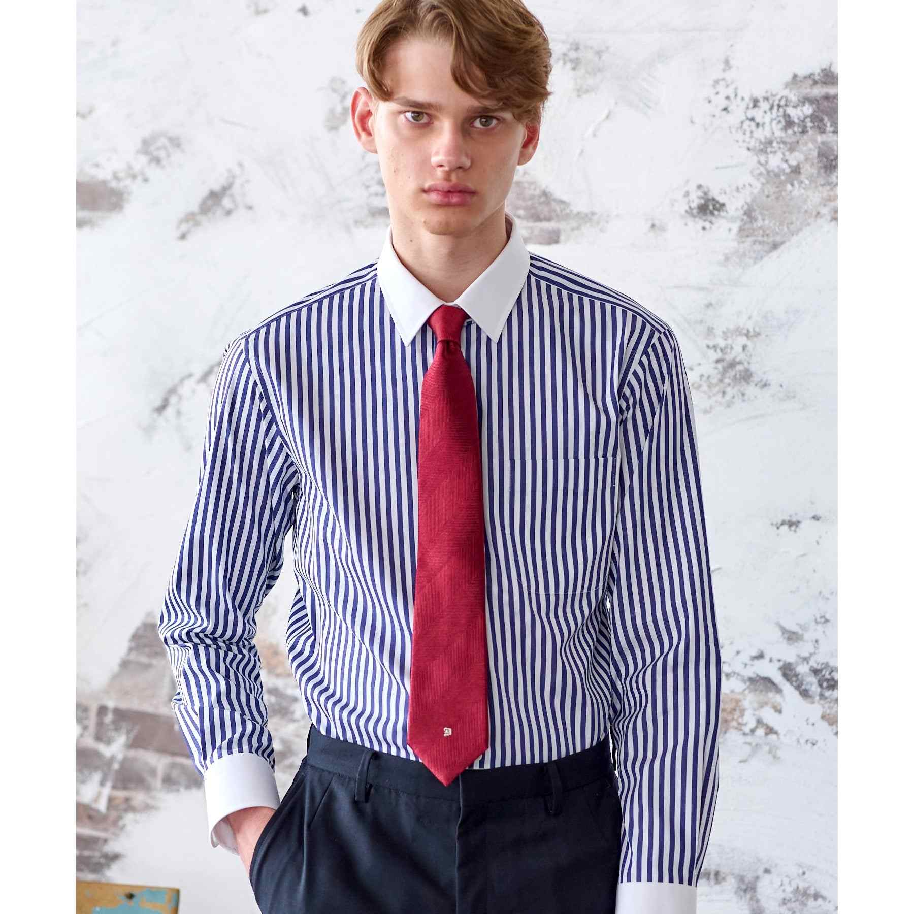 DRESSTERIOR Long Stuck Cleric Collar Shirt